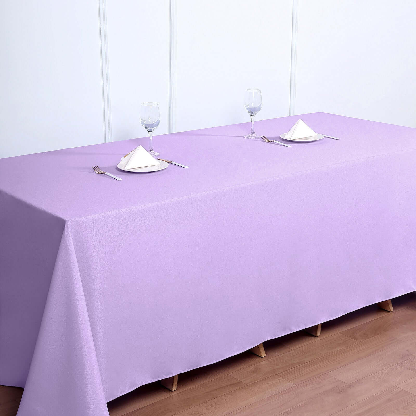 Polyester 90x132 Rectangle Tablecloth Lavender Lilac - Seamless Wrinkle-Resistant Table Cover