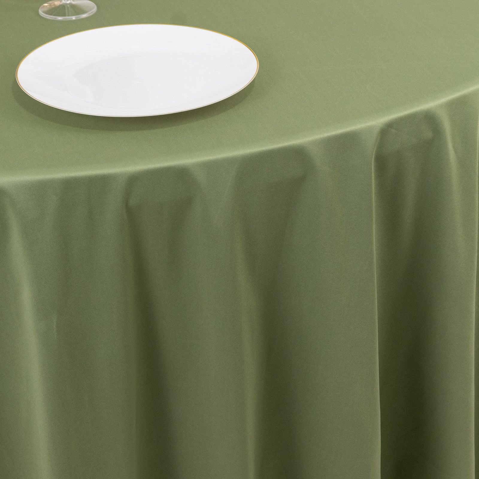 Premium Scuba Round 108 Tablecloth Dusty Sage Green - Wrinkle Free & Stain Resistant Table Cover