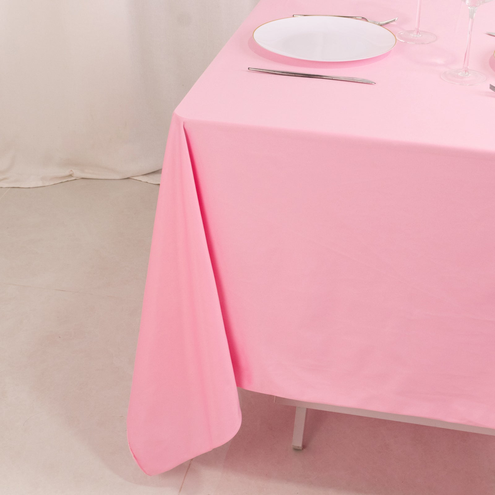 Premium Scuba Square 70x70 Tablecloth Pink - Wrinkle Free & Stain Resistant Table Cover