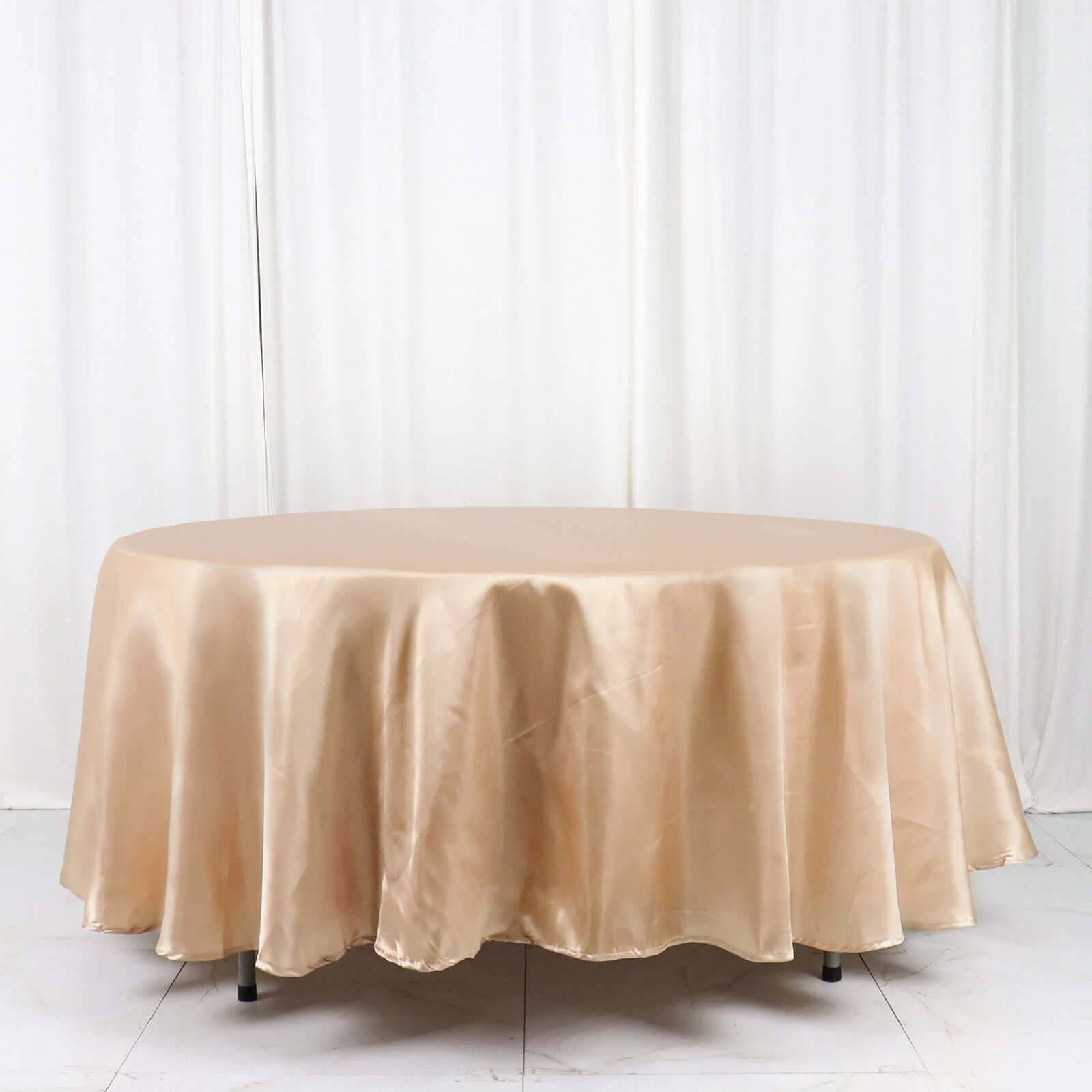 Satin 108 Round Tablecloth Nude - Smooth and Lustrous Table Cover