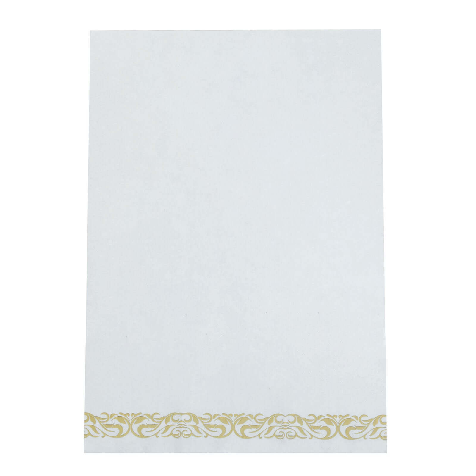 25 Pack Line-Like Paper 8x4 Napkins White with Metallic Gold Foil Scroll Design - Soft & Absotbent Airlaid Hand Towels for Exquisite Weddings & Events