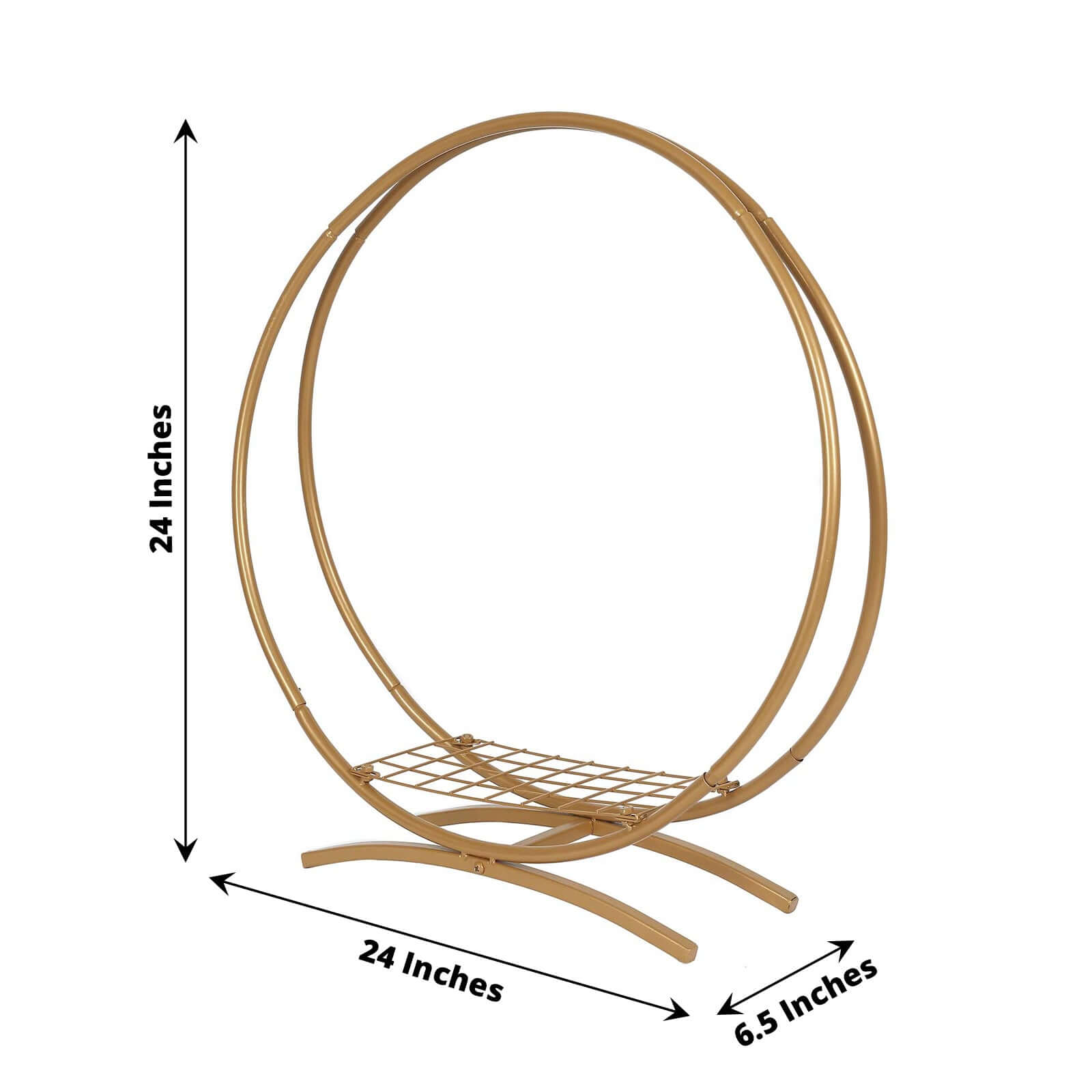 Double Frame Hoop Table Centerpiece Metal Gold - Wedding Cake Display & Flower Stand 24