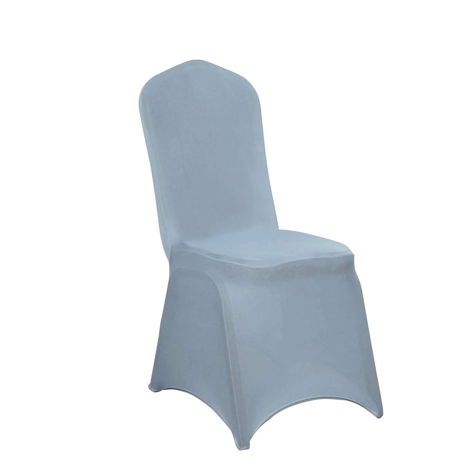 Spandex Chair Cover for Banquet Chairs Dusty Blue - Stretch 160GSM Fabric with Slip-On Slipcover