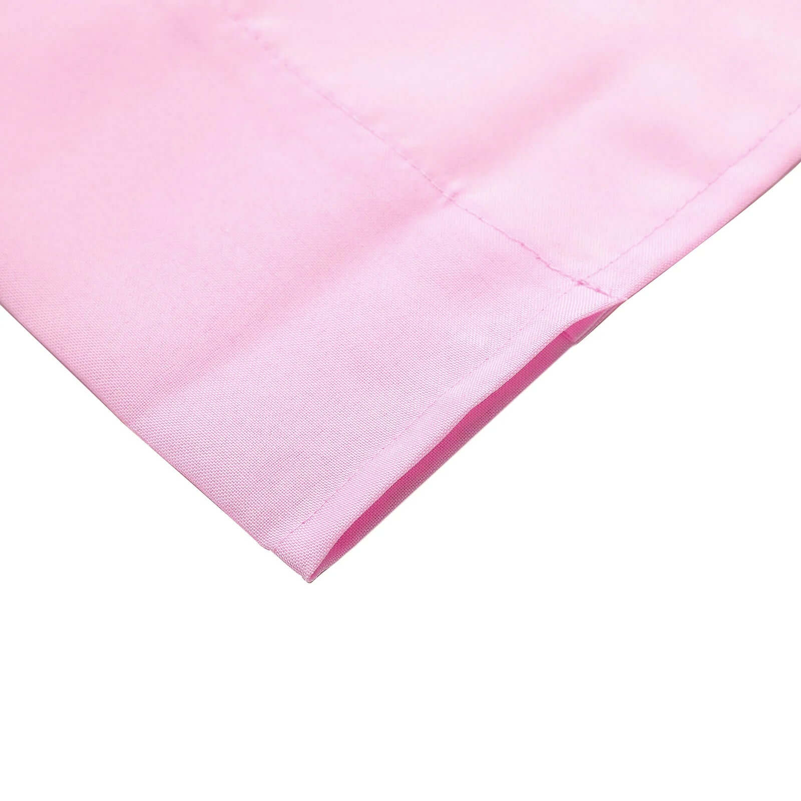 2 Pack Pink Polyester Event Curtain Drapes, 10ftx8ft Backdrop Event Panels With Rod Pockets 130 GSM