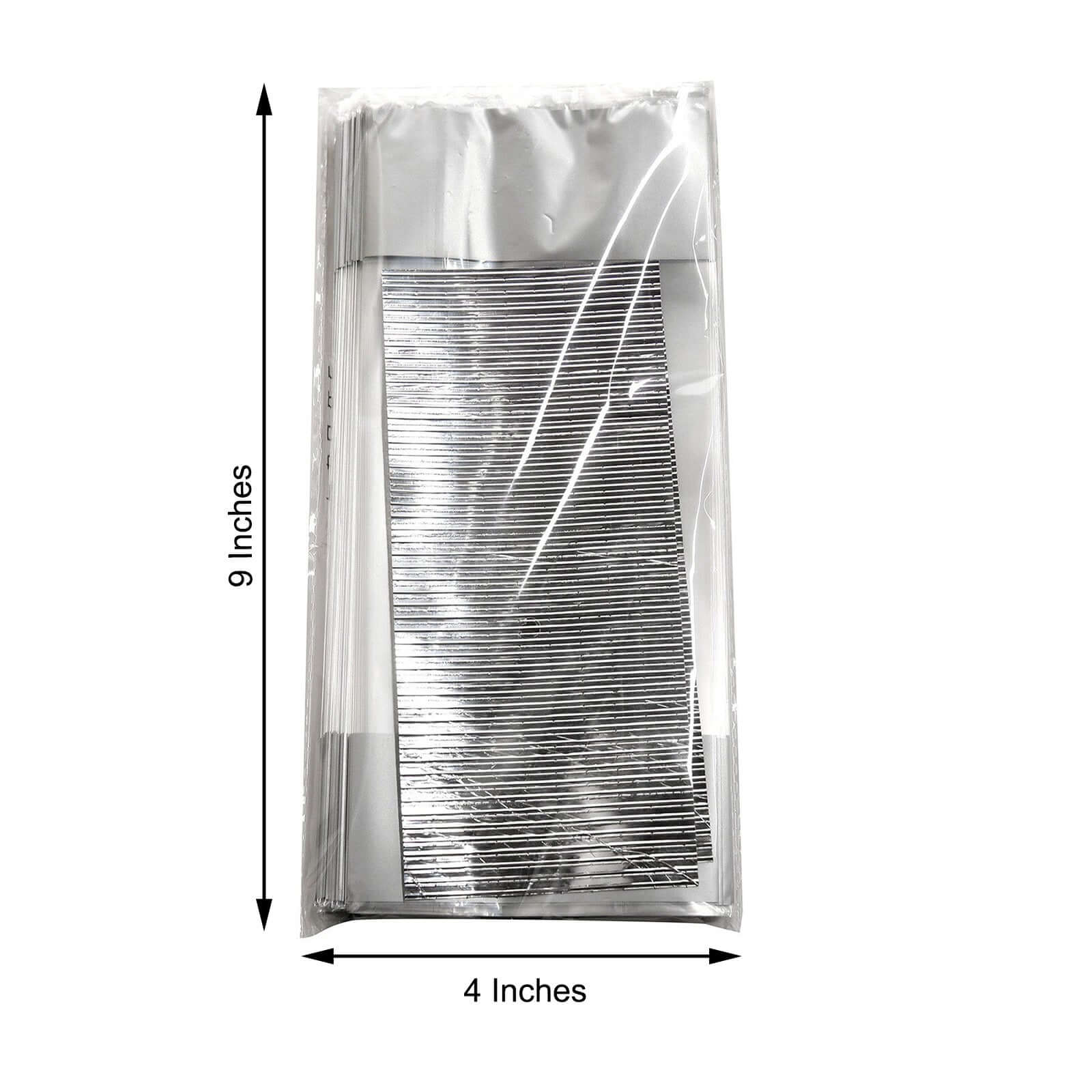 100 Pcs 4x9 Clear Silver Gift Goodie Candy Treat Bags and Twist Ties