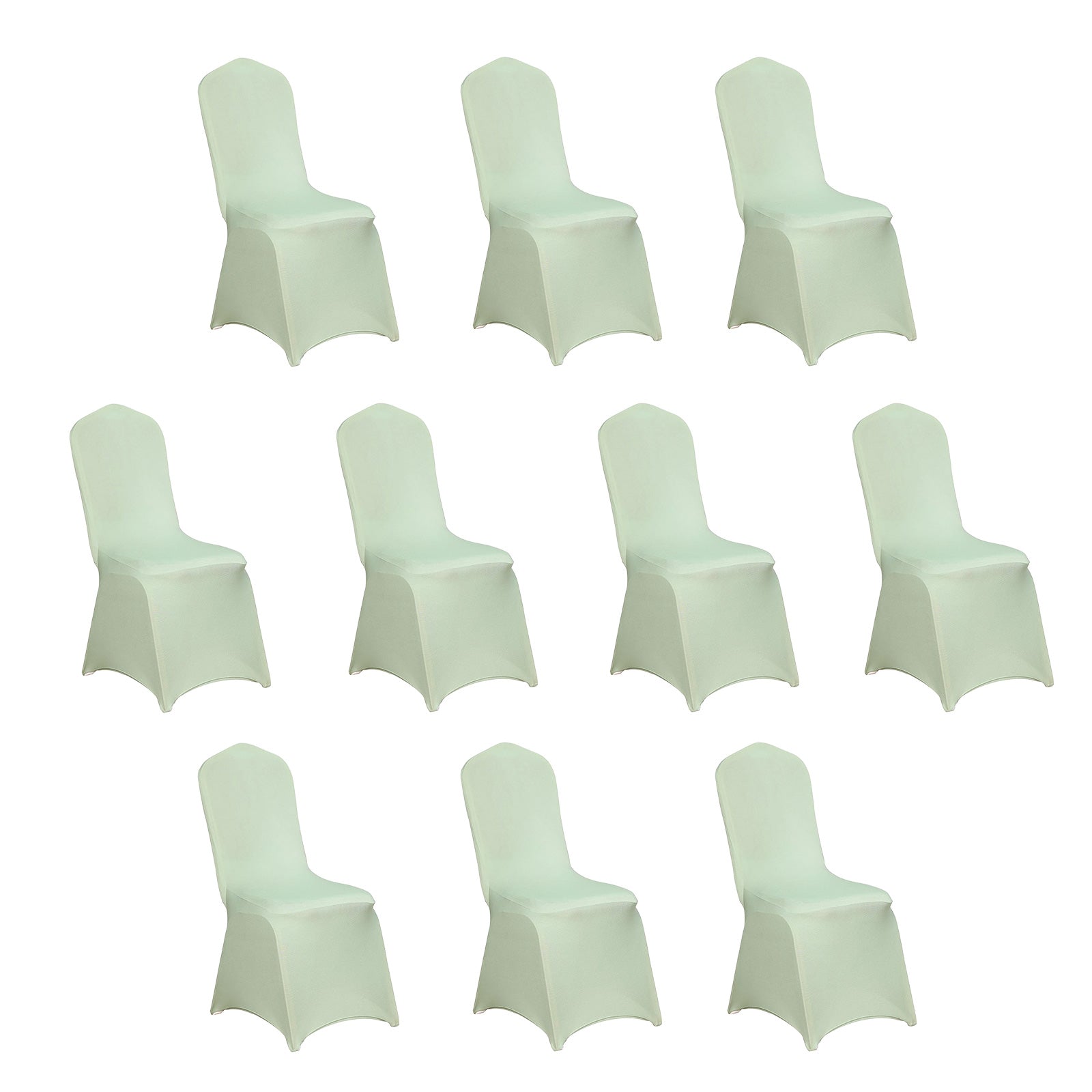 10 Pack Spandex Chair Covers for Banquet Chairs Sage Green - Durable Reusable Stretch Slip-On Covers