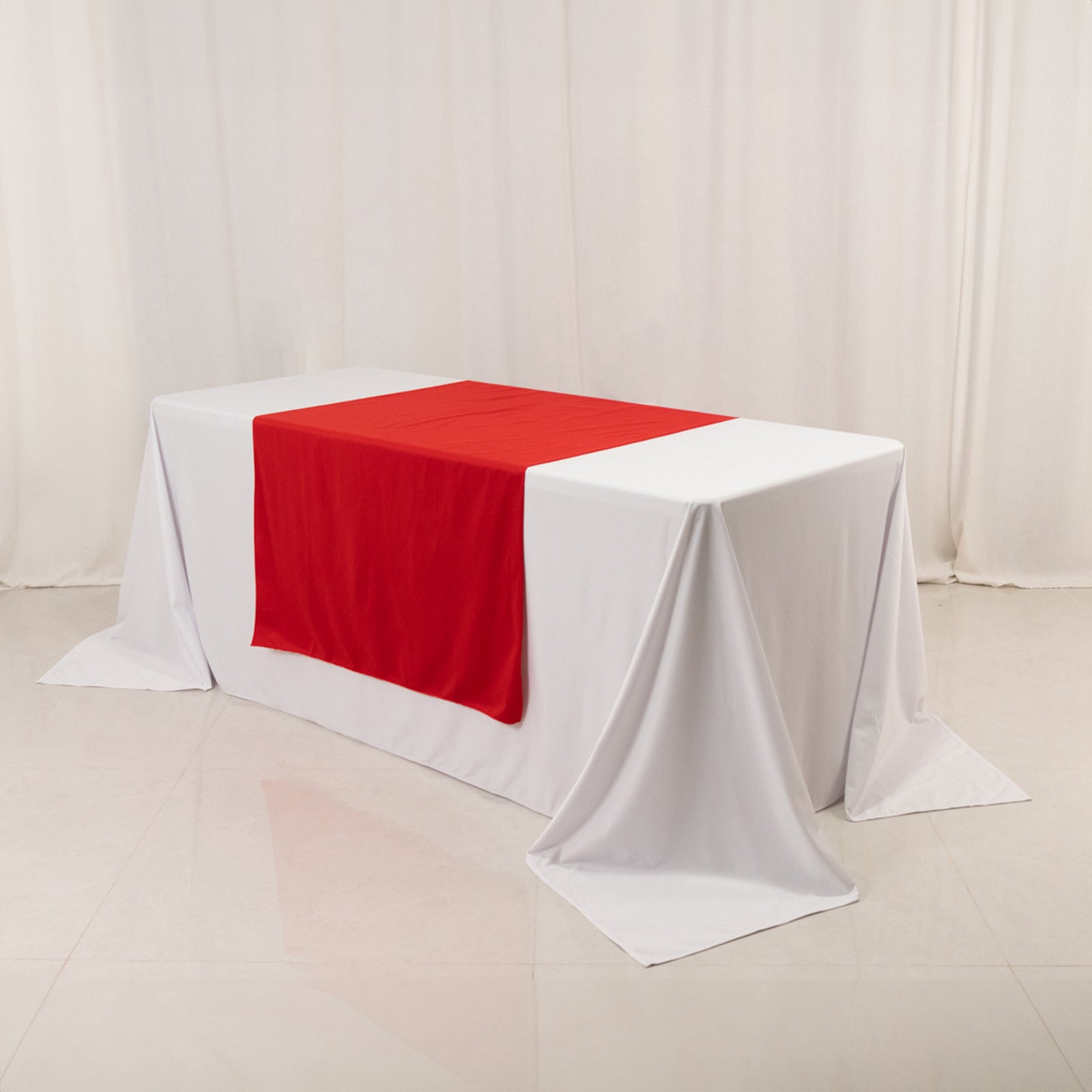 Premium Scuba Polyester 36x72 Wide Table Runner Red - Wrinkle-Free Trade Show Table Linen