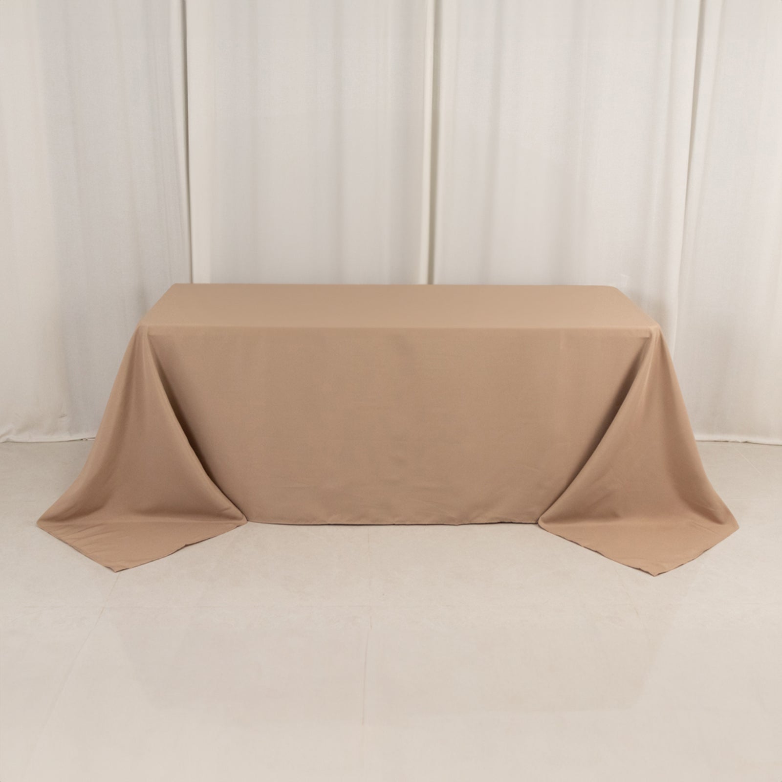 Premium Polyester 90x132 Rectangle Tablecloth Nude - Seamless 220GSM Stain-Resistant Table Cover