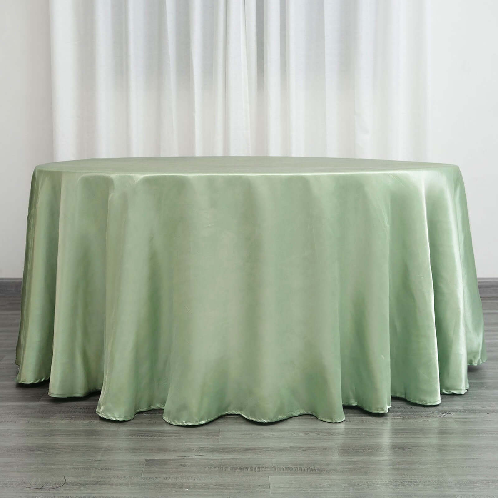 Satin 120 Round Tablecloth Sage Green - Stylish Seamless Table Cover