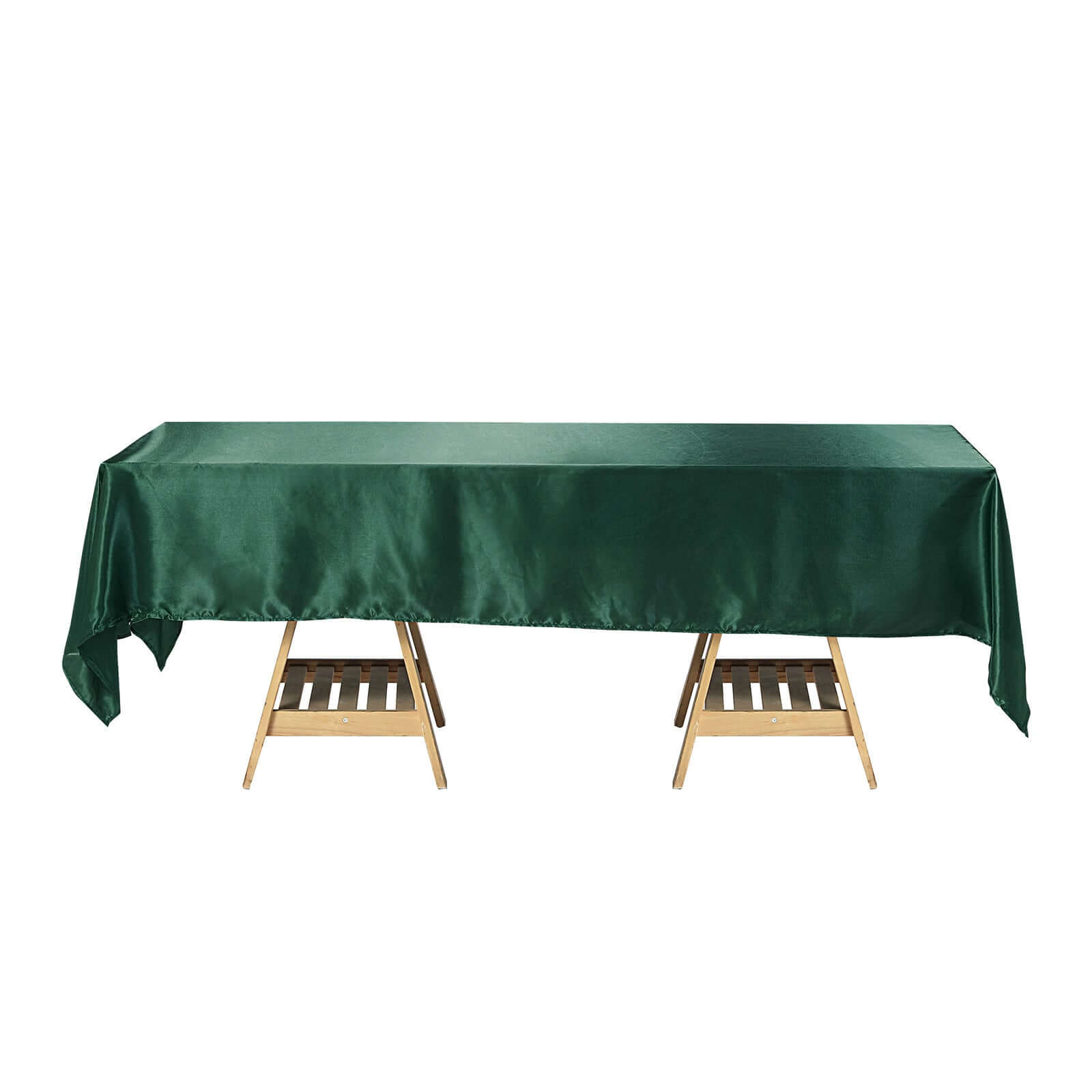 Satin Rectangular 60x102 Tablecloth Hunter Emerald Green - Smooth and Lustrous Table Cover