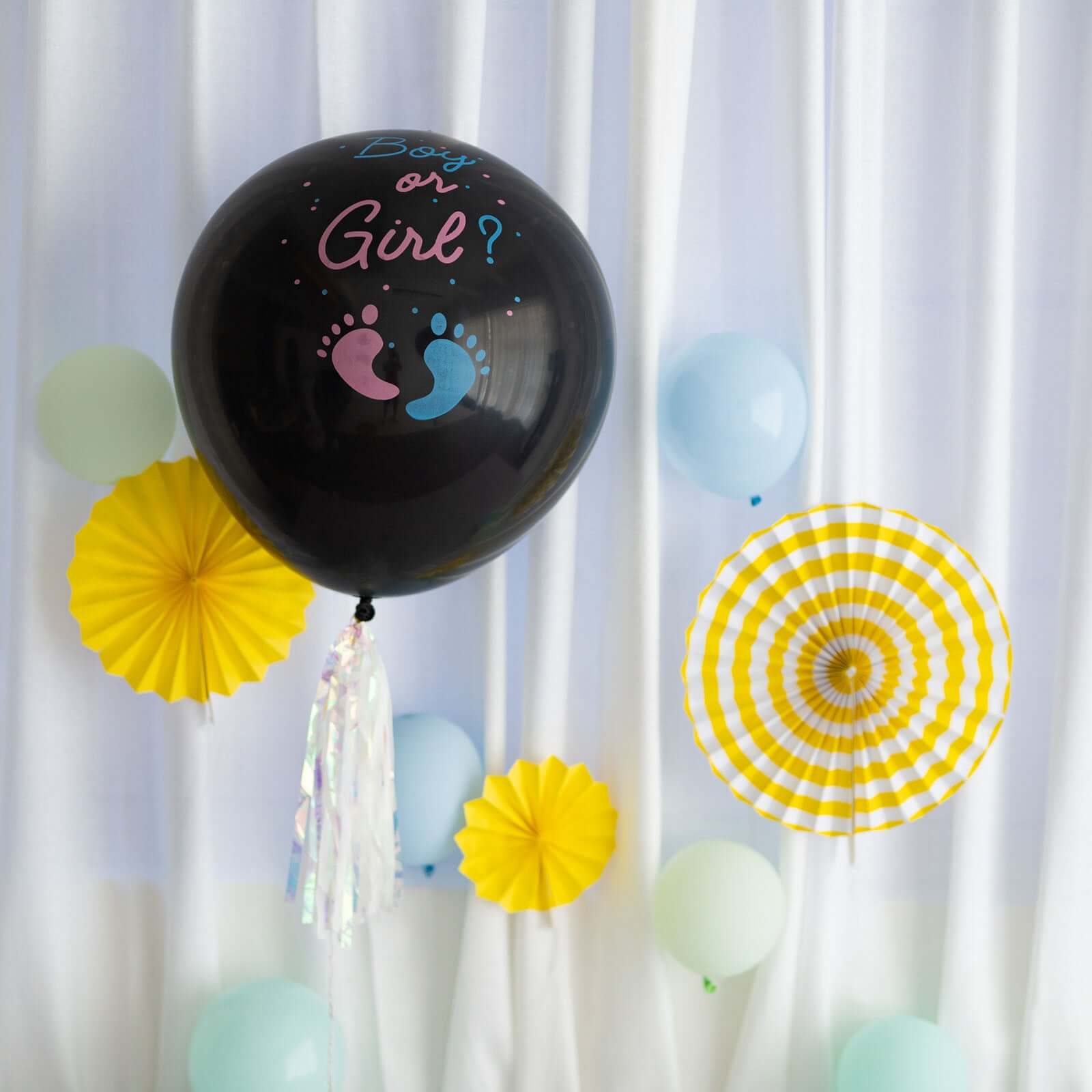 24 Gender Reveal Blue Confetti Filled Boy Or Girl Print Latex Balloon