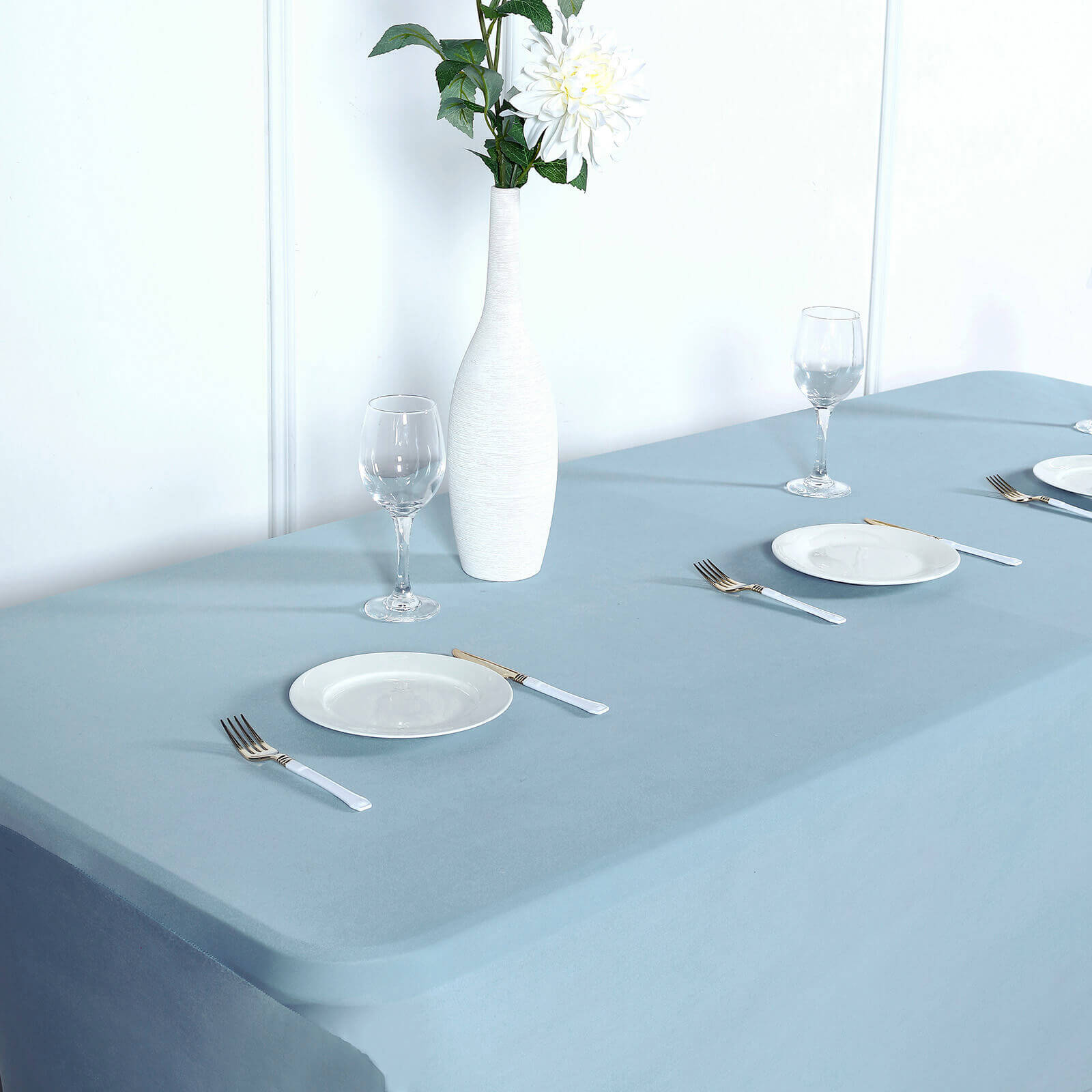 Stretch Spandex 96x30 Rectangle Table Cover Dusty Blue - Durable Form-Fitting Tablecloth