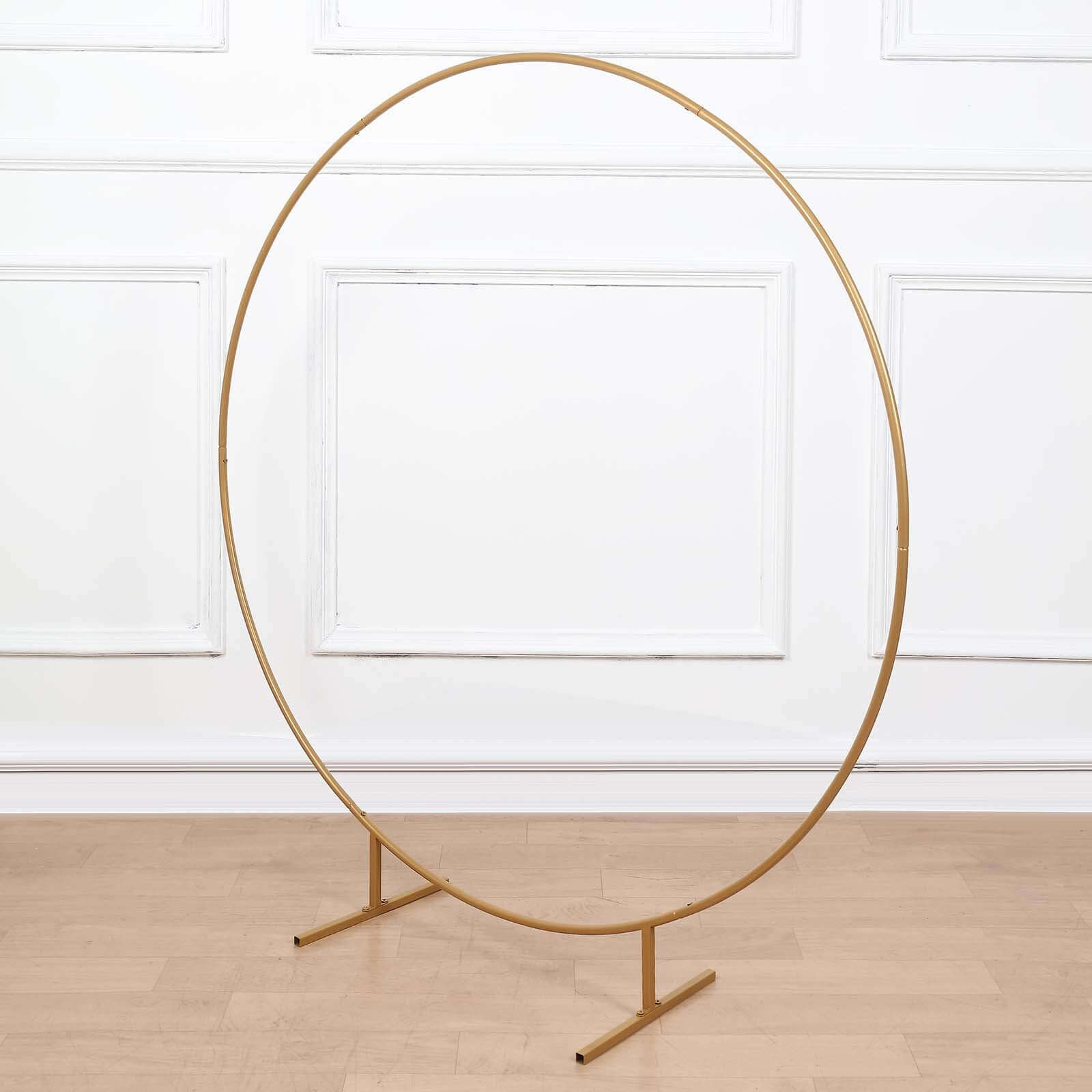 4ft Gold Metal Floral Hoop Frame Table Centerpiece, Round Arch Wedding Cake Display Stand