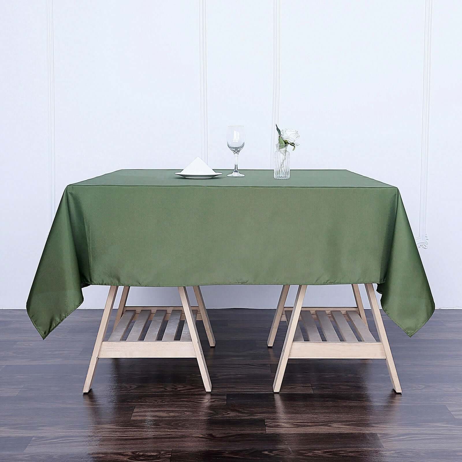 Polyester Square 70x70 Tablecloth Olive Green - Wrinkle-Resistant & Durable Table Cover