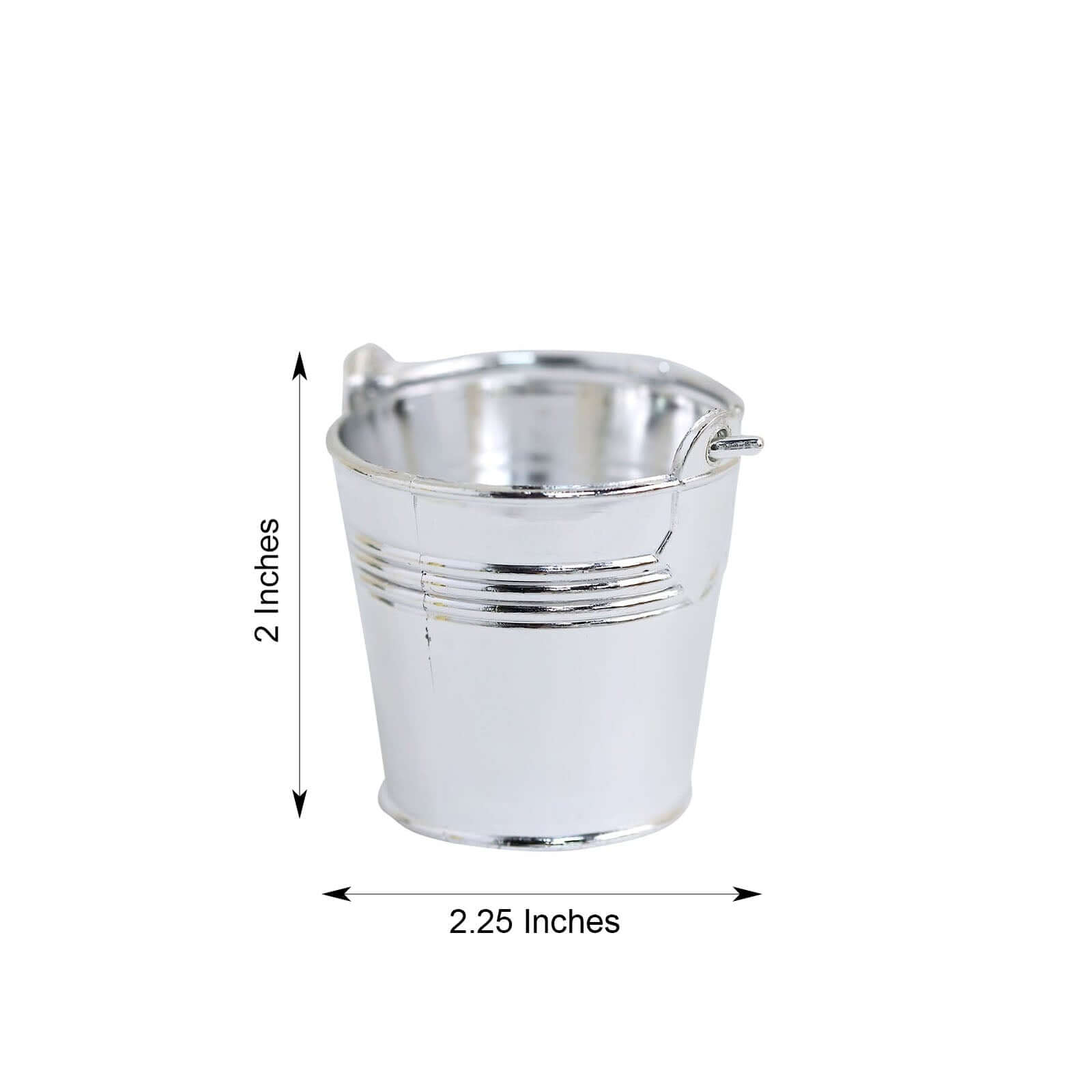 12 Pack 2 Silver Mini Planter Treat Party Favor Boxes, Small Pail Bucket Candy Container Gift Boxes