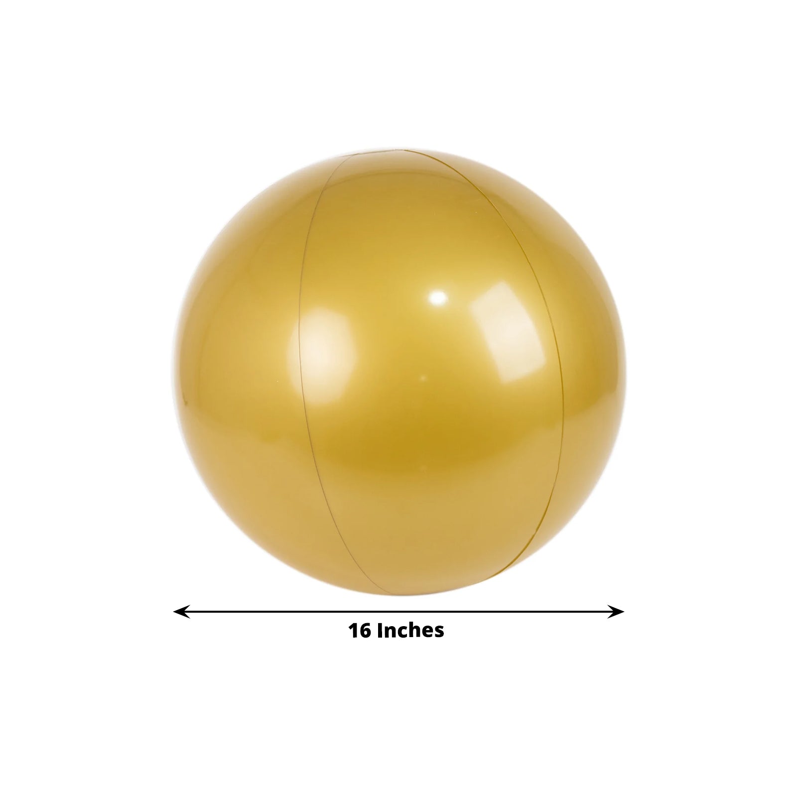 2 Pack 16 Inflatable Gold Decorative Balls - Round Vinyl Pool and Party Balls, Lightweight & Fun