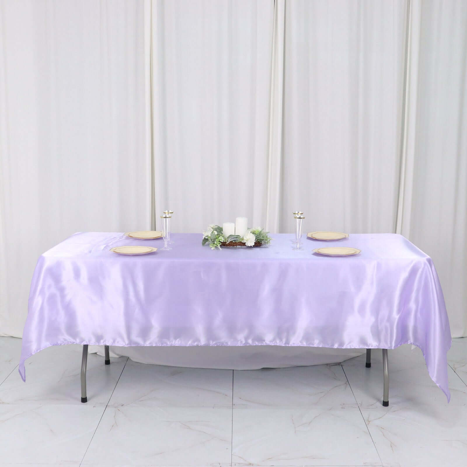 Satin Rectangular 60x102 Tablecloth Lavender Lilac - Smooth and Lustrous Table Cover