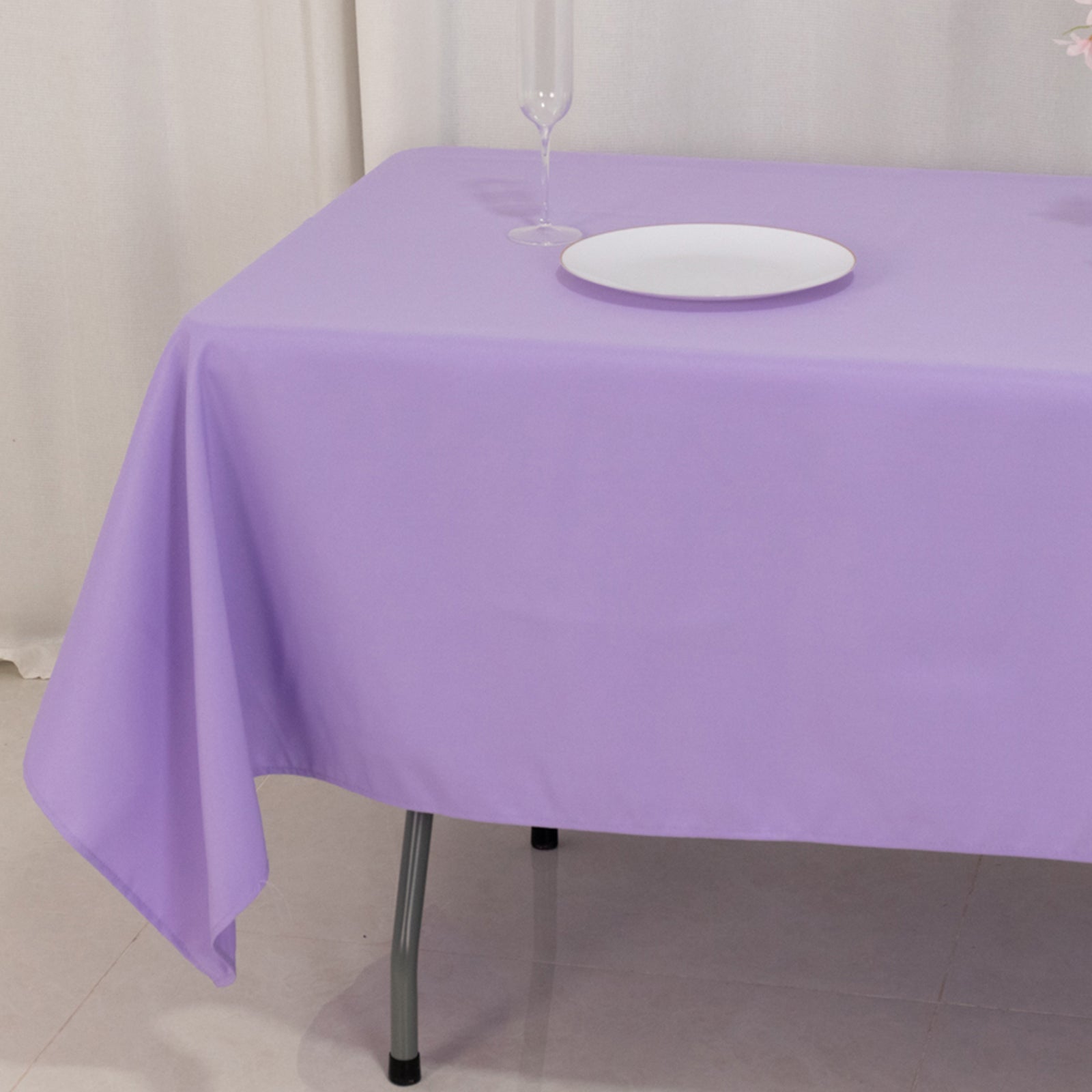 Premium Polyester 60x102 Rectangle Tablecloth Lavender Lilac - Durable 220GSM Wrinkle-Resistant Table Cover