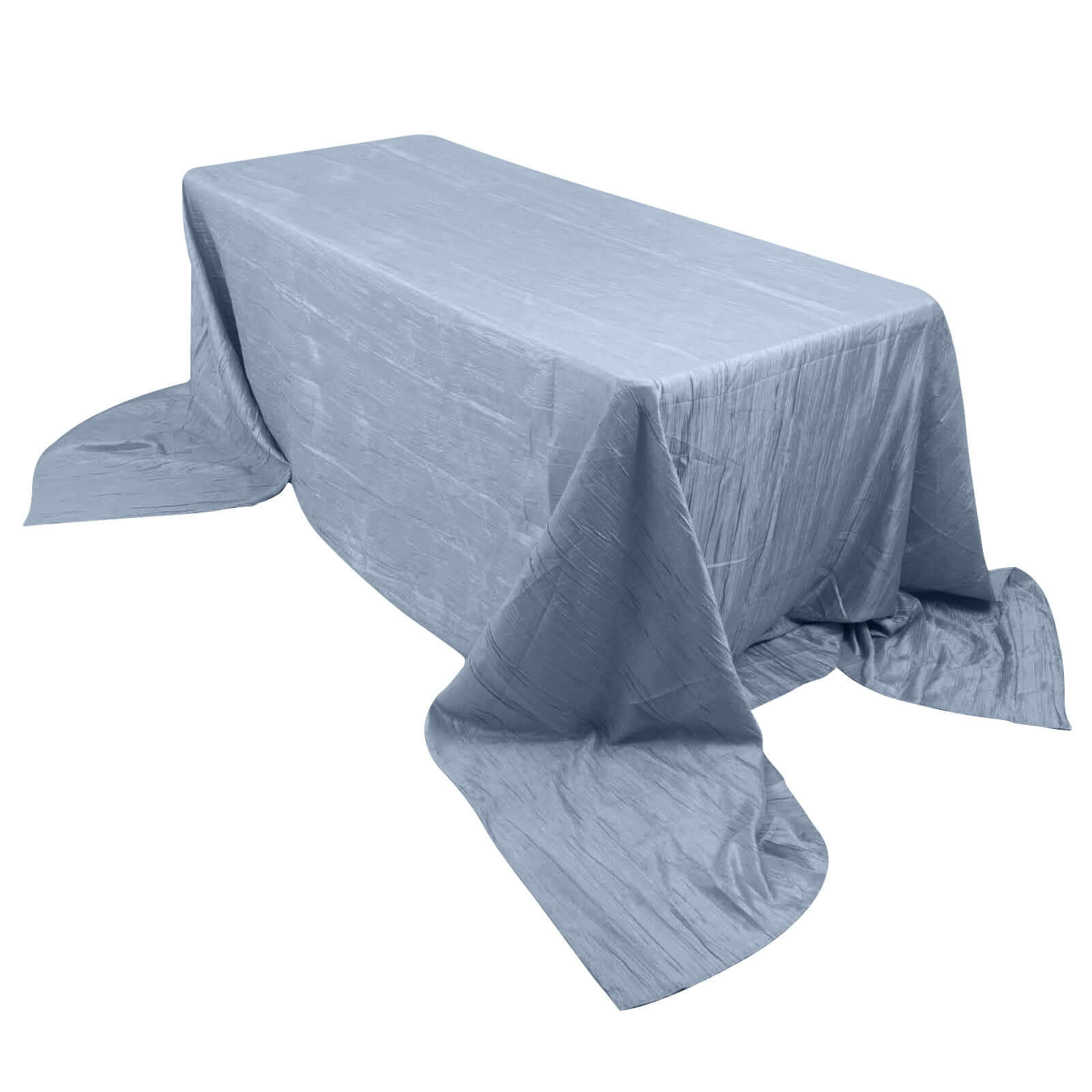 Taffeta 90x156 Rectangle Tablecloth Dusty Blue - Accordion Crinkle Seamless Table Cover