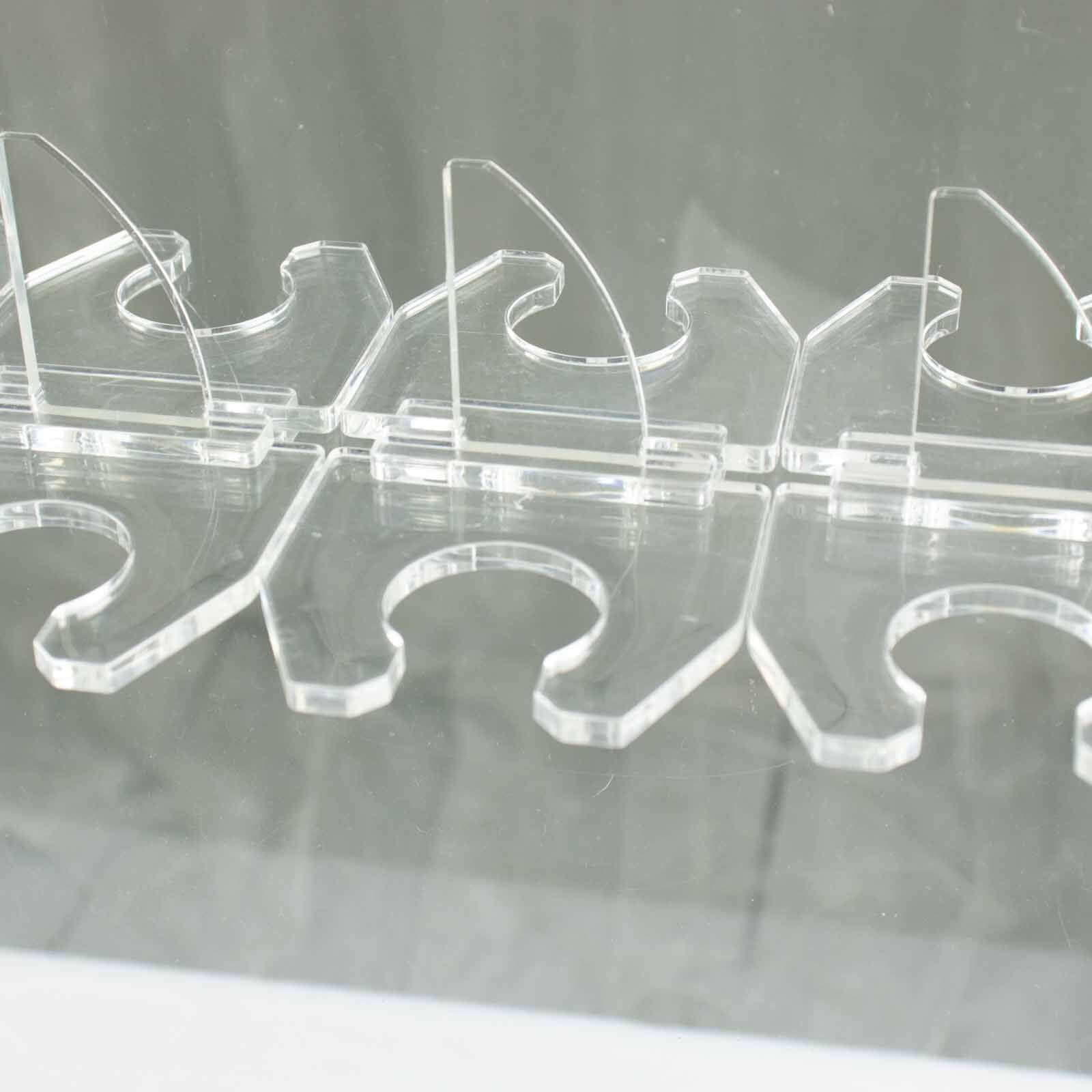 20-Pack Glass Holder Hooks Clear Acrylic for Double Sided Champagne Walls - Sturdy Stemware Rack Flute Display Holders for Stylish Drink Presentation