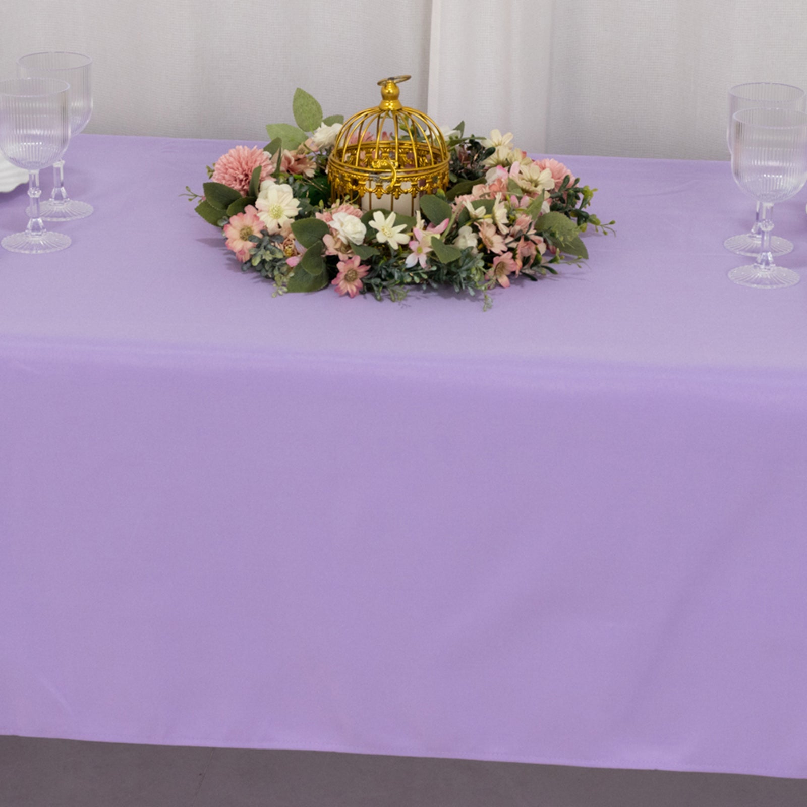 Premium Polyester 60x126 Rectangle Tablecloth Lavender Lilac - Stain-Resistant 220GSM Finish Table Cover