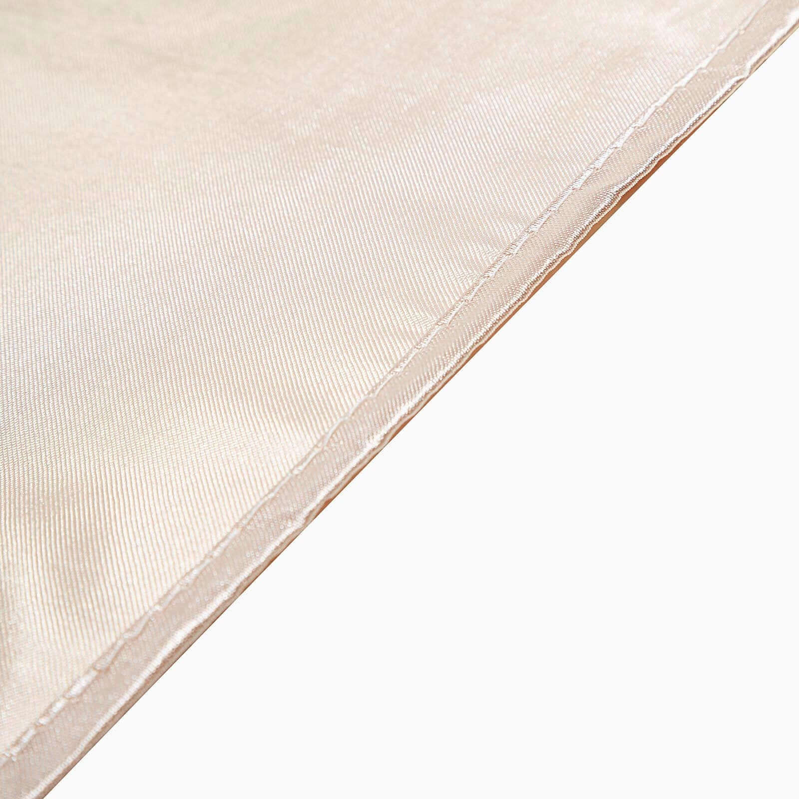 Satin 72x72 Table Overlay Square Tablecloth Beige - Smooth Finish Table Cover