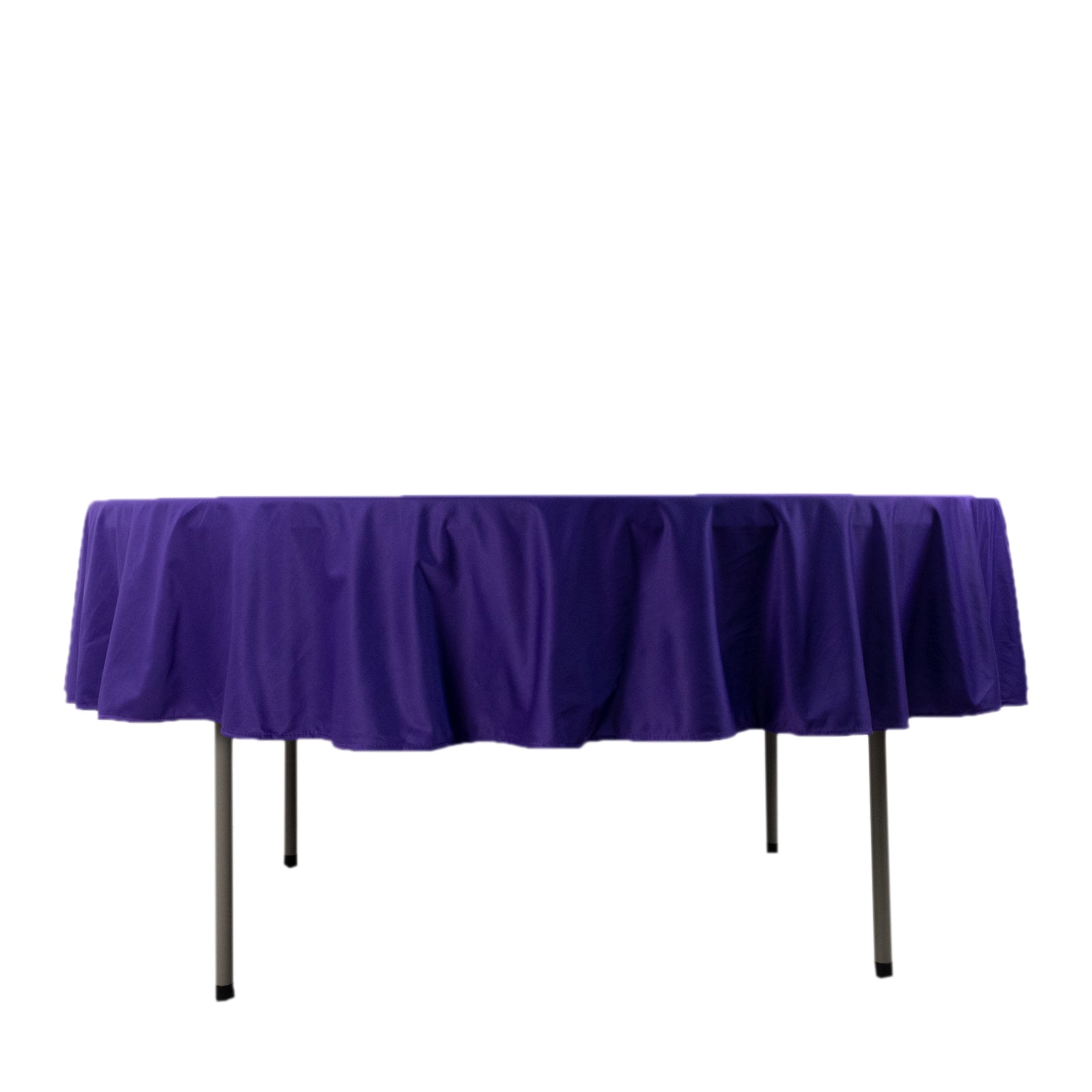 Premium Scuba Round 90 Tablecloth Purple - Wrinkle Free & Stain Resistant Table Cover