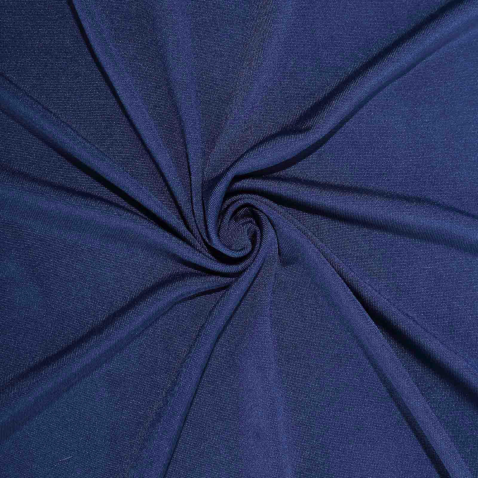 Stretch Spandex 96x30 Rectangle Table Cover Navy Blue - Durable Form-Fitting Tablecloth