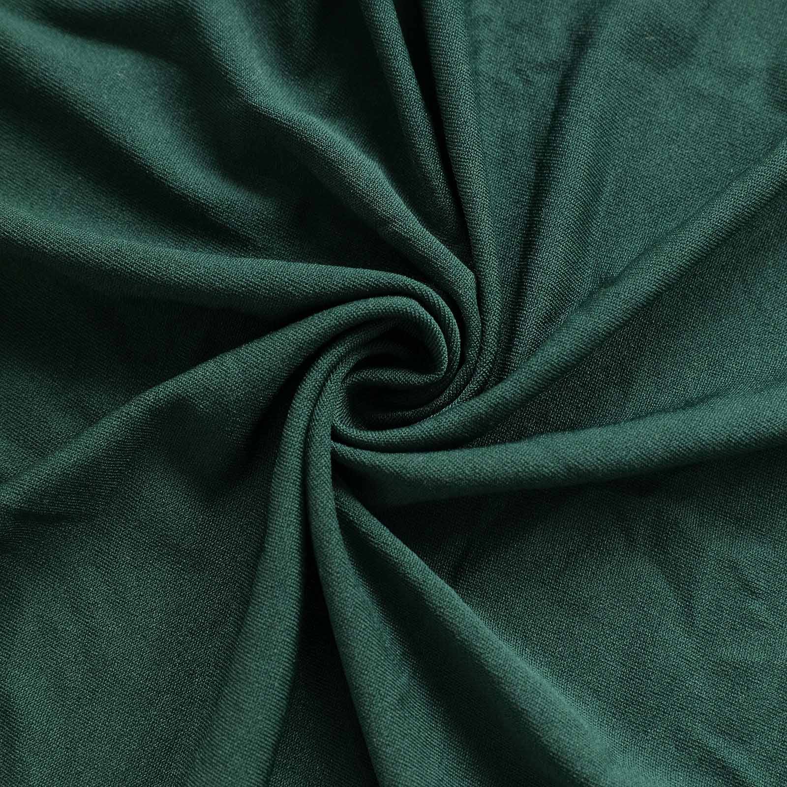 Spandex 24-32 Round Cocktail Table Cover Hunter Emerald Green - Easy to Maintain Stretch Fitted Highboy Tablecloth