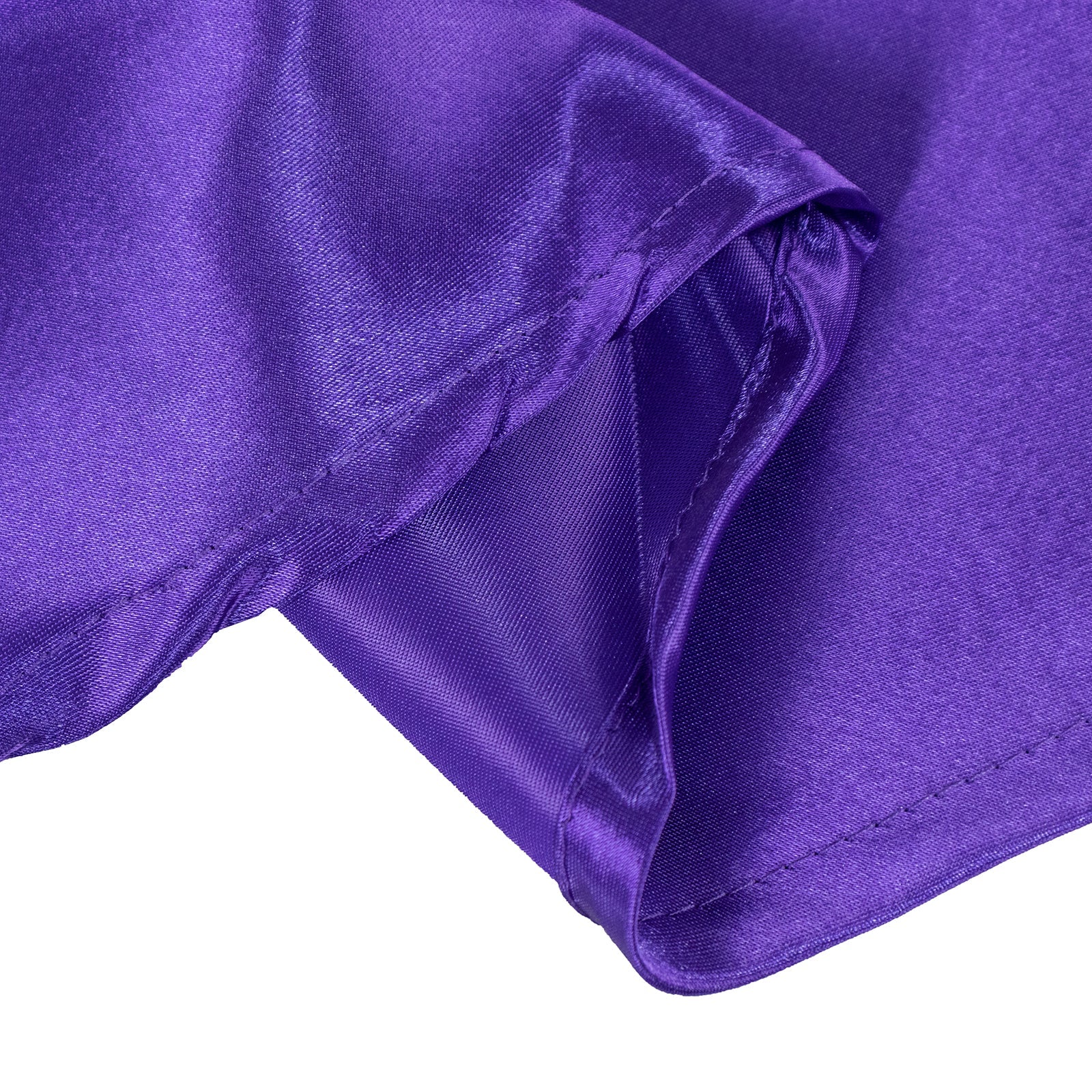 Satin 132 Round Tablecloth Purple - Stylish Seamless Table Cover