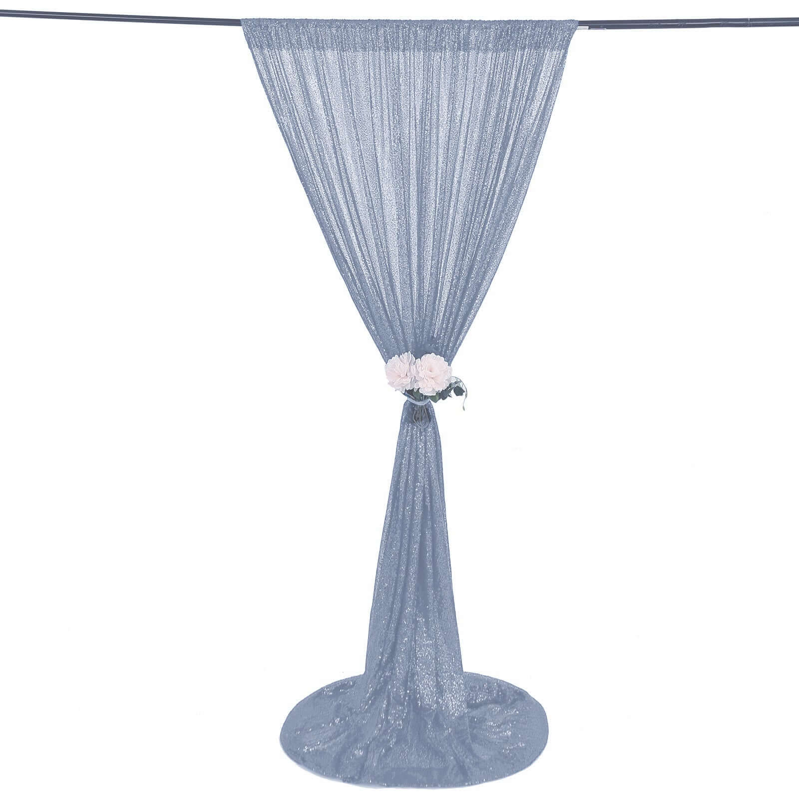 8ftx8ft Dusty Blue Sequin Event Curtain Drapes, Backdrop Event Panel