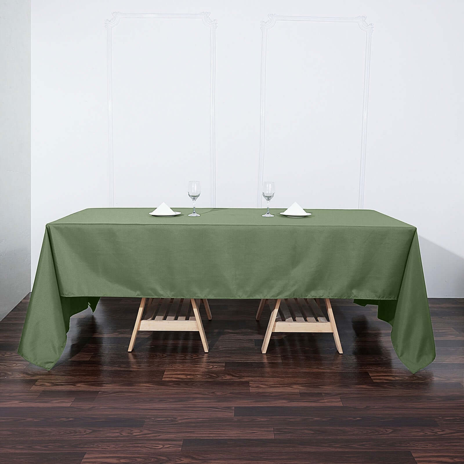 Polyester 60x126 Rectangle Tablecloth Olive Green - Wrinkle-Resistant Table Cover