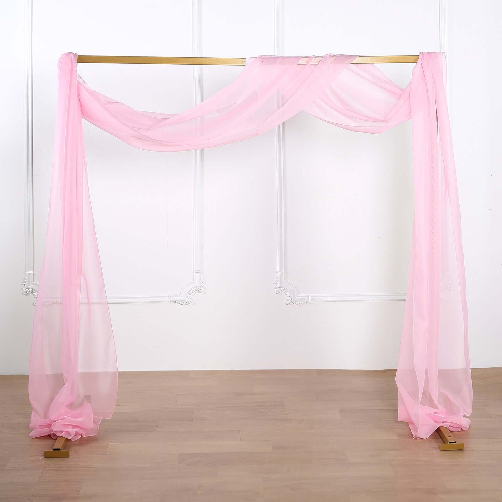 18ft Pink Sheer Organza Wedding Arch Drapery Fabric, Window Scarf Valance