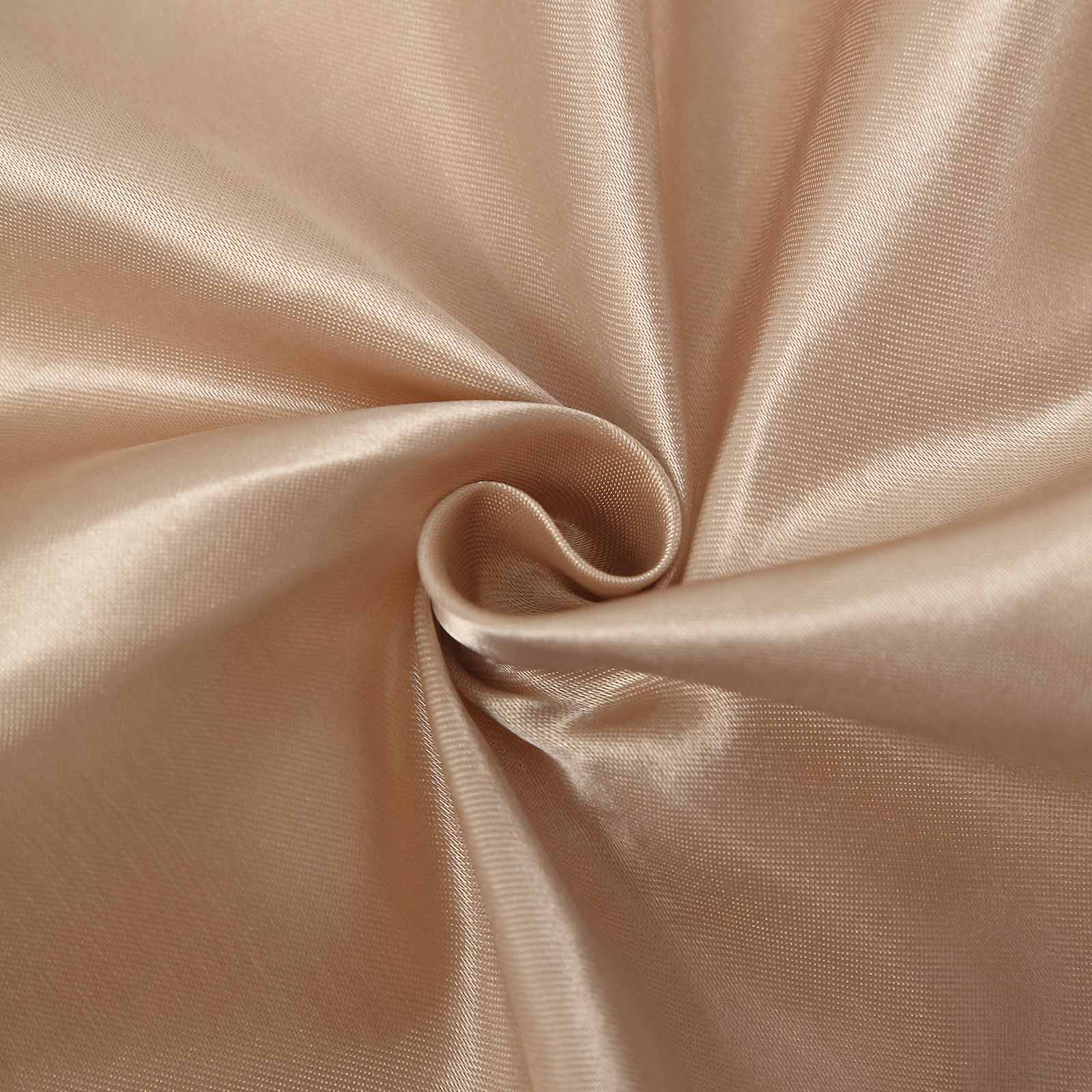 Satin Chair Cover Self-Tie Universal Design Nude - Durable Slip-On Cover for Folding, Dining, Banquet & Standard Chairs