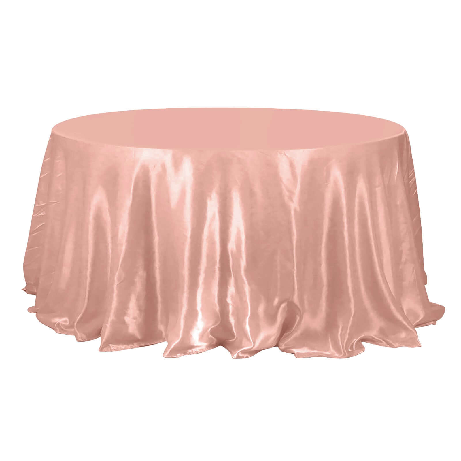 Satin 132 Round Tablecloth Dusty Rose - Stylish Seamless Table Cover