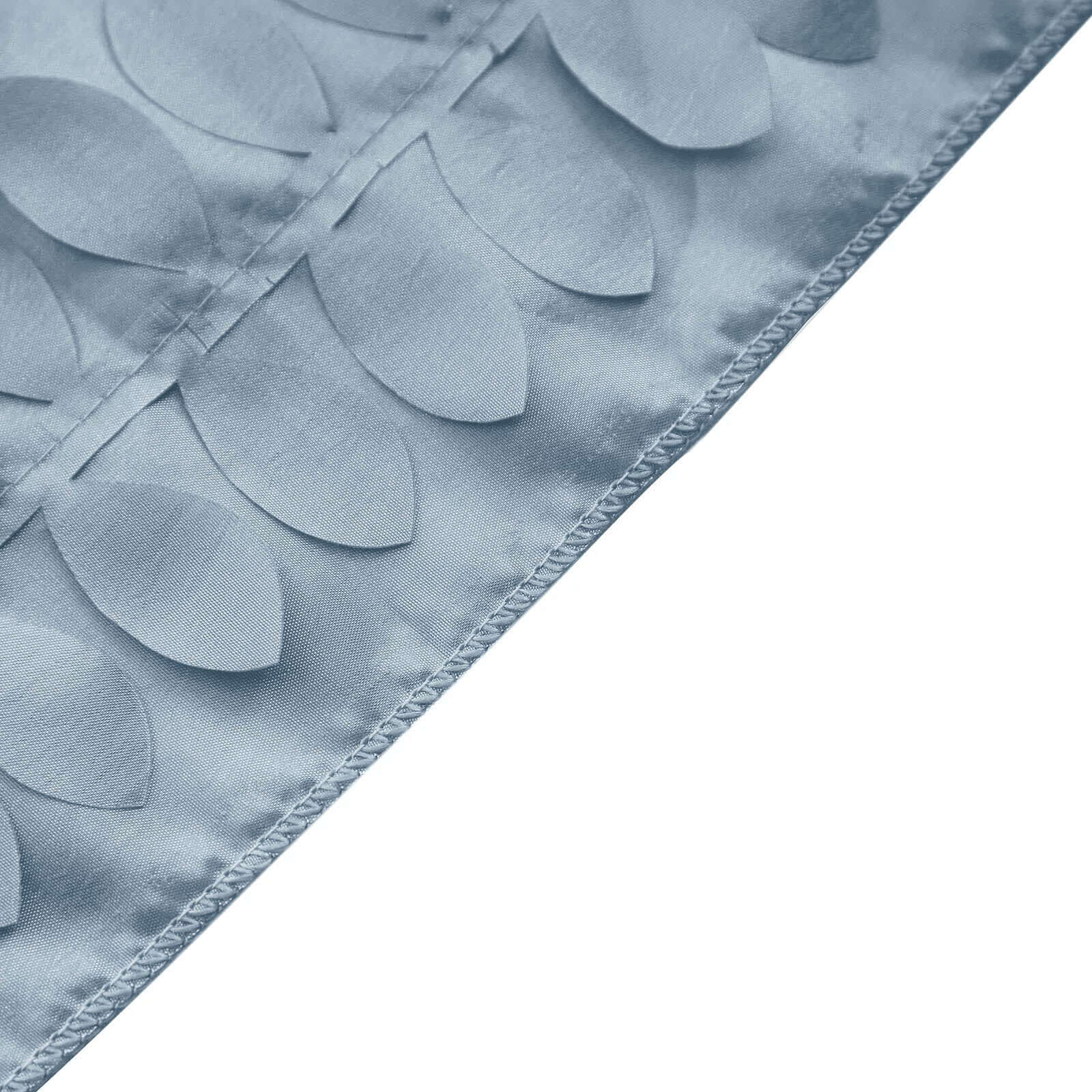 Taffeta Fabric 12x108 Table Runner Dusty Blue - 3D Leaf Petal Design