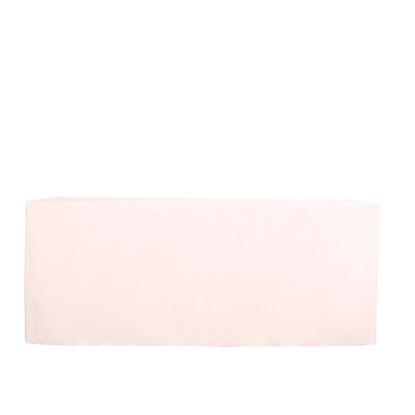 Fitted Polyester 72x30 Rectangle Tablecloth Blush - Durable Table Cover