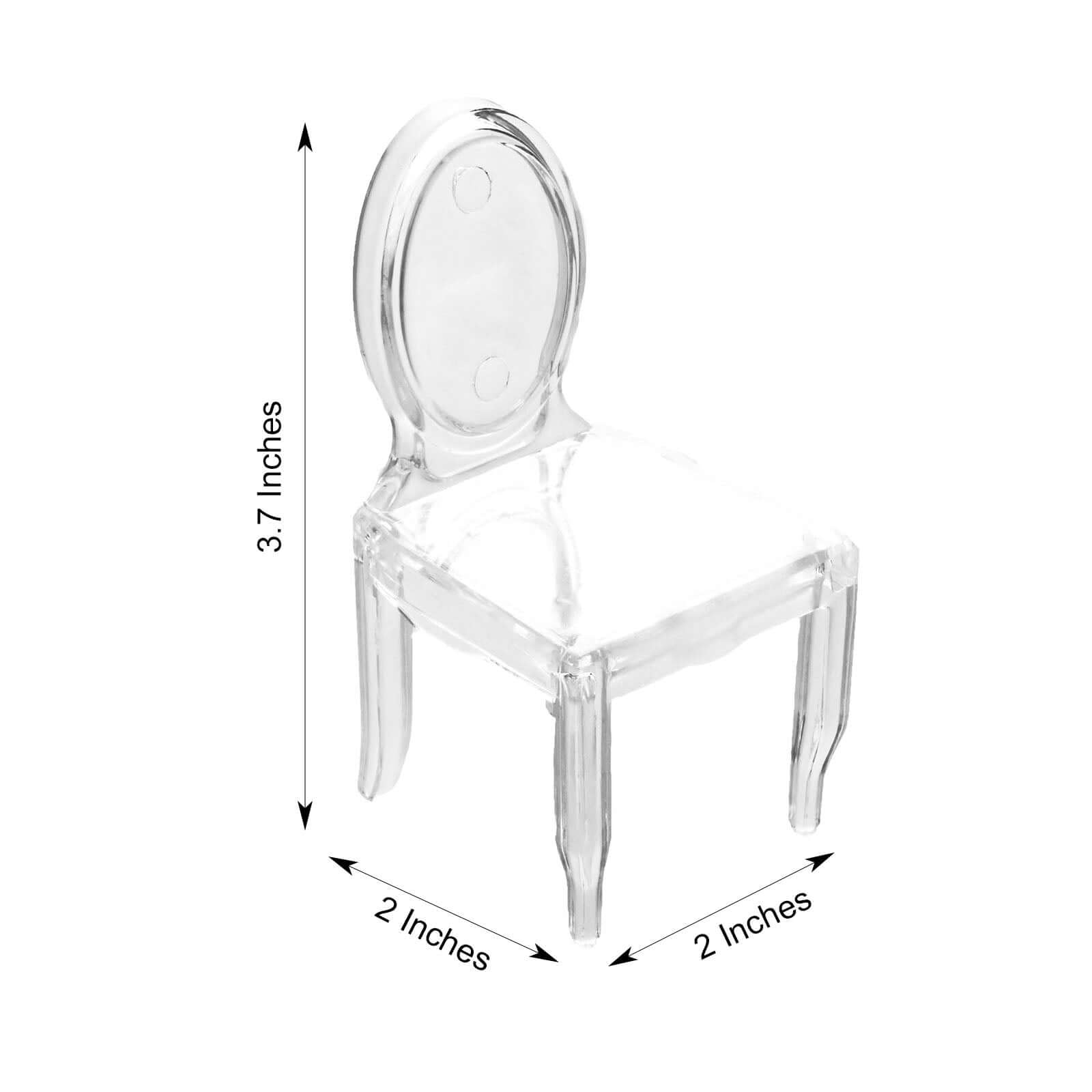 12 Pack 4 Clear Plastic Mini Ghost Chair Party Favor Gift Holders, Candy Treat Display Stands