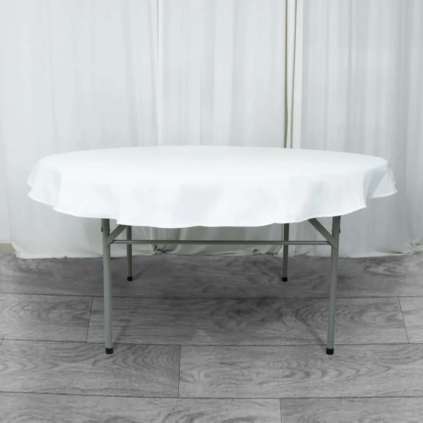 Premium Polyester 70 Round Tablecloth White - Stain and Wrinkle-Resistant 220GSM Table Cover for Weddings & Events