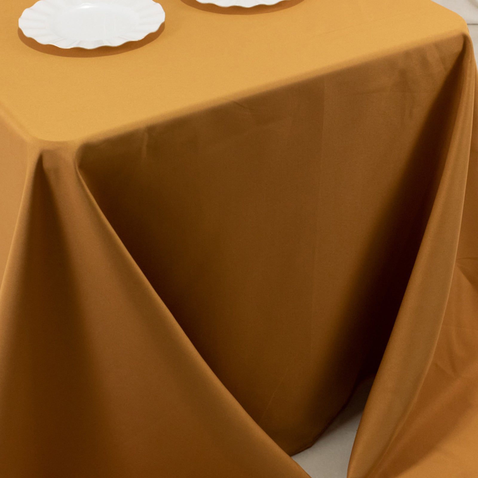 Premium Polyester 90x132 Rectangle Tablecloth Gold - Seamless 220GSM Stain-Resistant Design for Luxurious Events