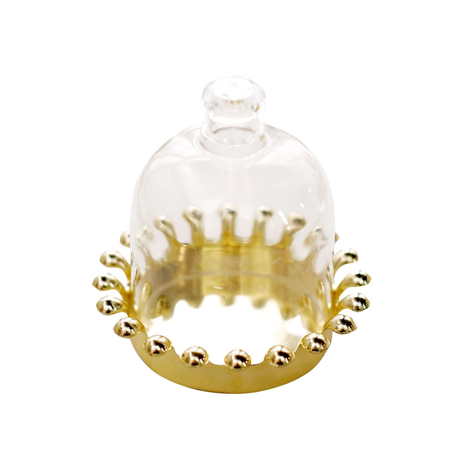 12 Pack 4 Clear Gold Mini Crown Treats Party Favor Boxes, Small Treats Jar Party Favor Boxes With Dome Lid