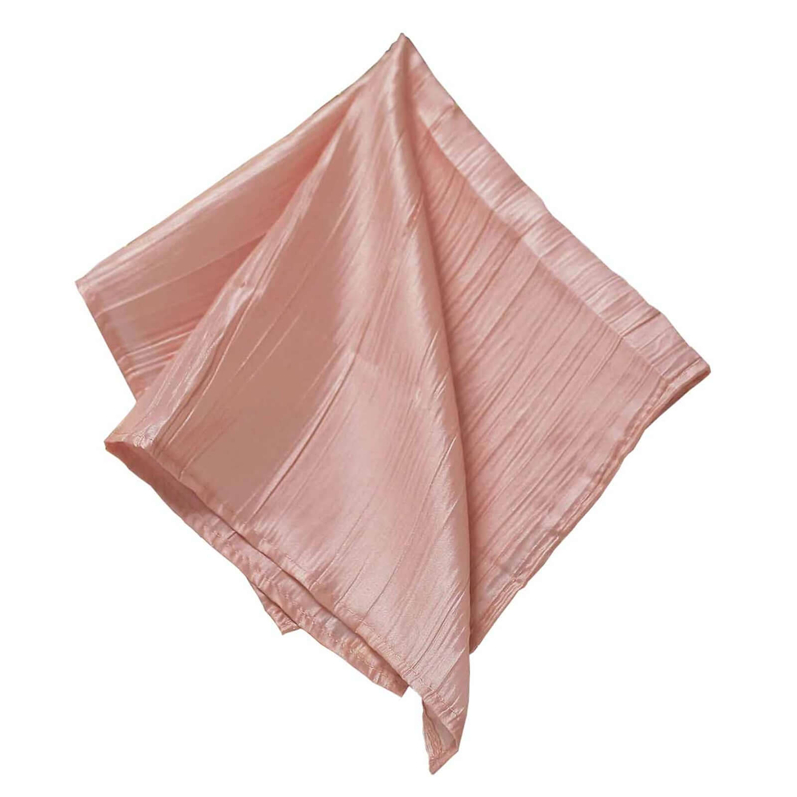 5 Pack Taffeta 20x20 Napkins Dusty Rose - Accordion Crinkle Dinner Napkins