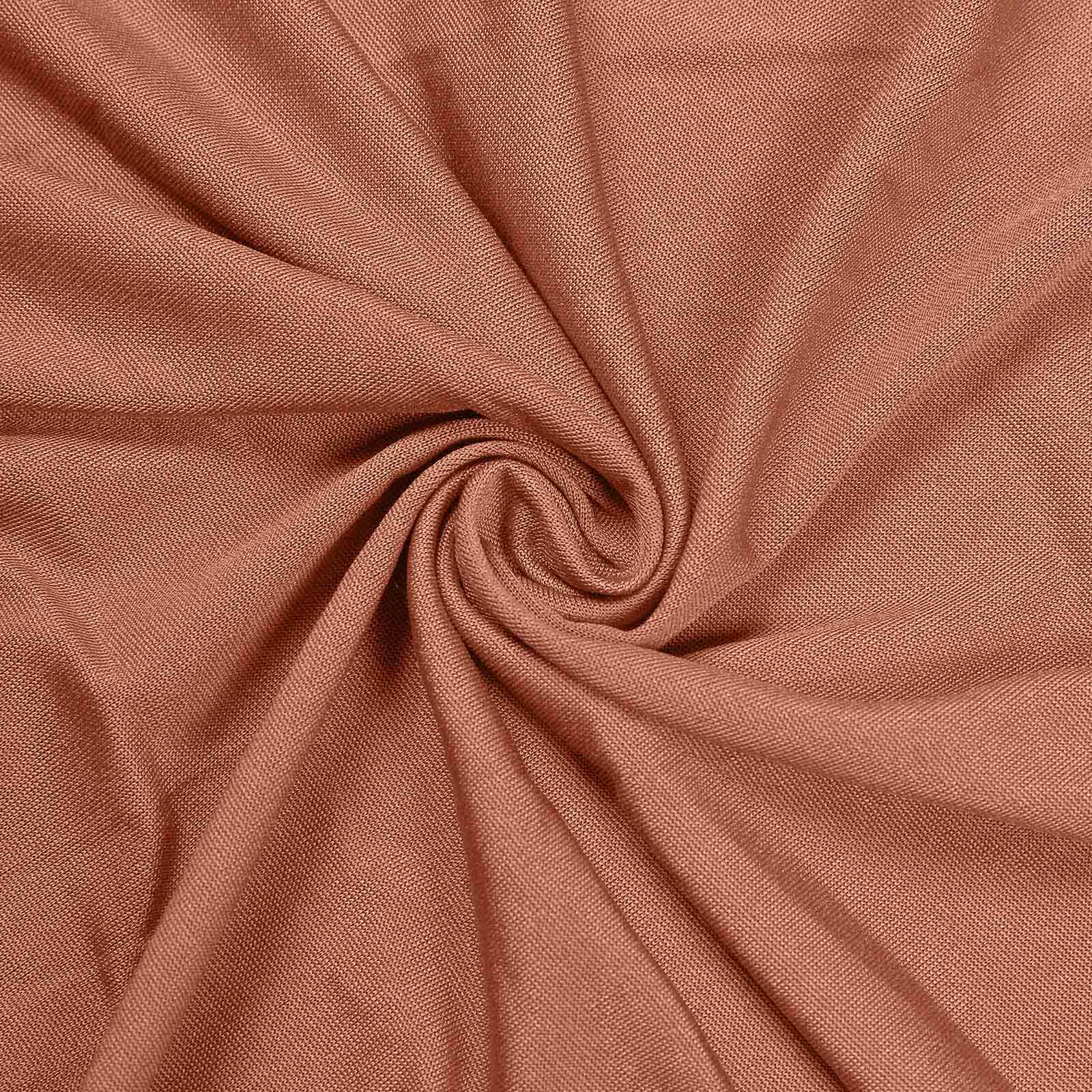 Stretch Spandex 96x30 Rectangle Table Cover Terracotta (Rust) - Durable Form-Fitting Tablecloth