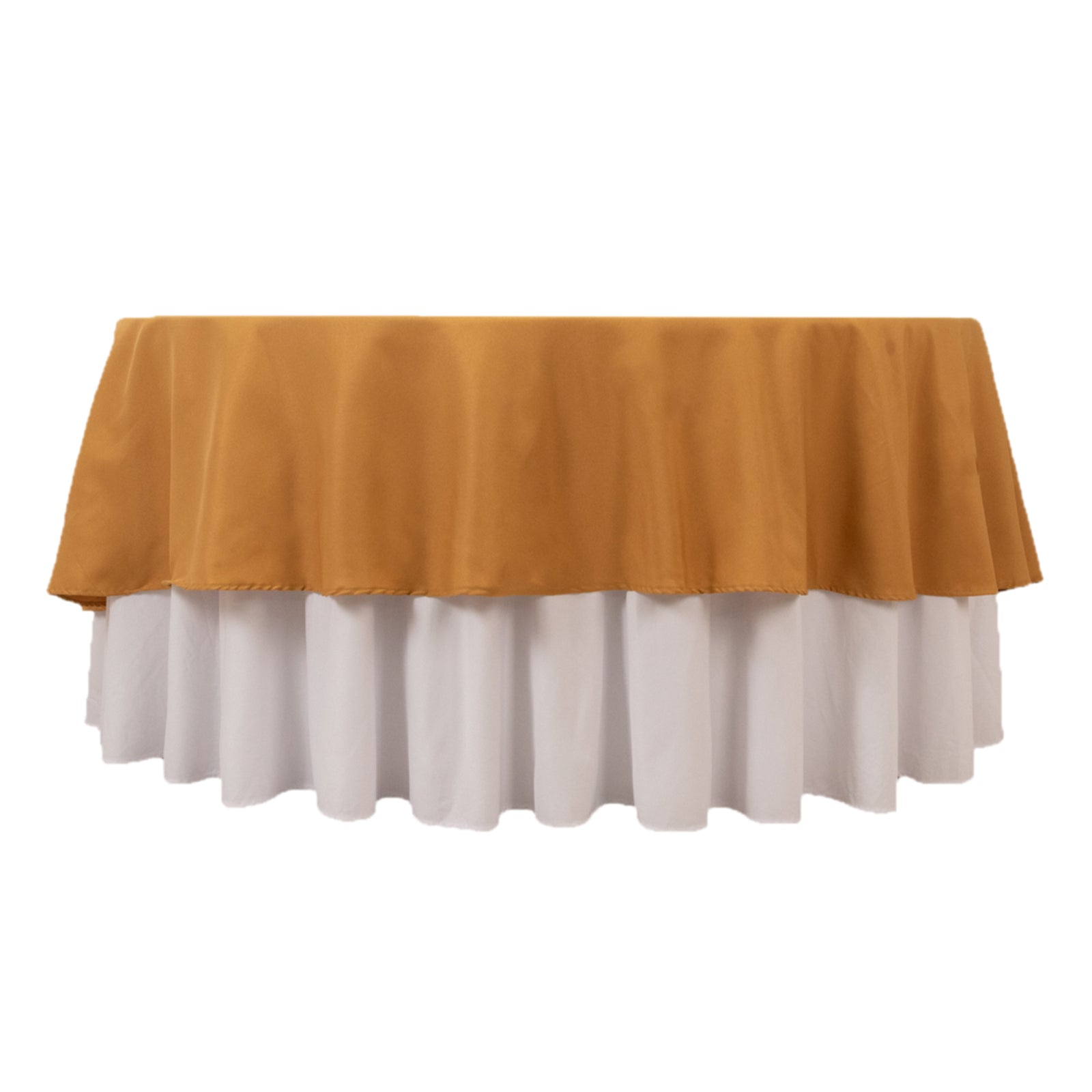 Premium Polyester 90 Round Tablecloth Gold - Stain and Wrinkle-Resistant 220GSM Table Cover for Weddings & Event Decor