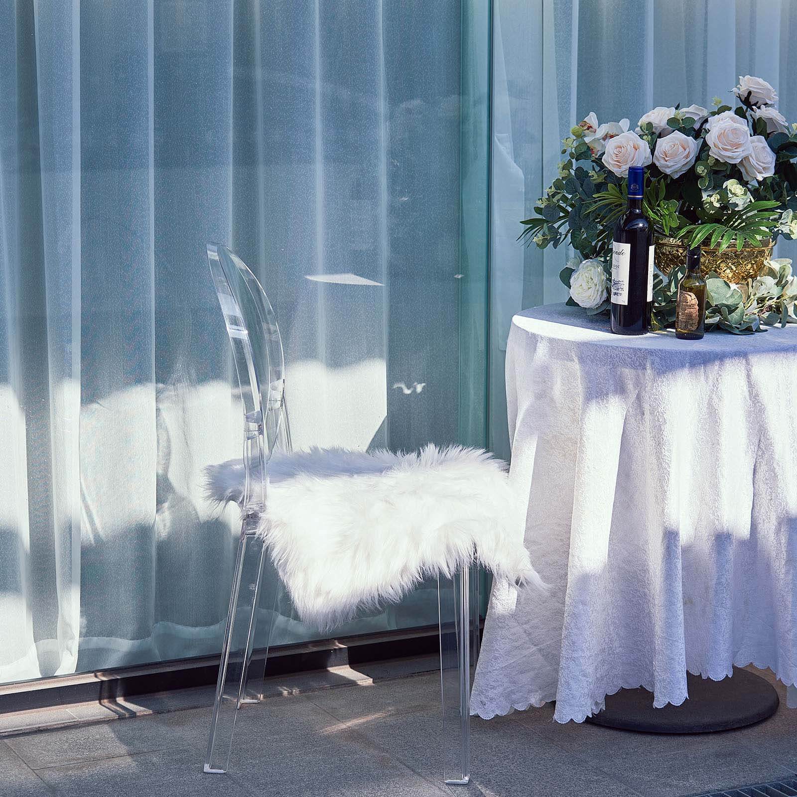 Acrylic Ghost Chair with Oval Back for Banquet Use Clear - Sleek Transparent Armless Accent Chair for Weddings & Gatherings