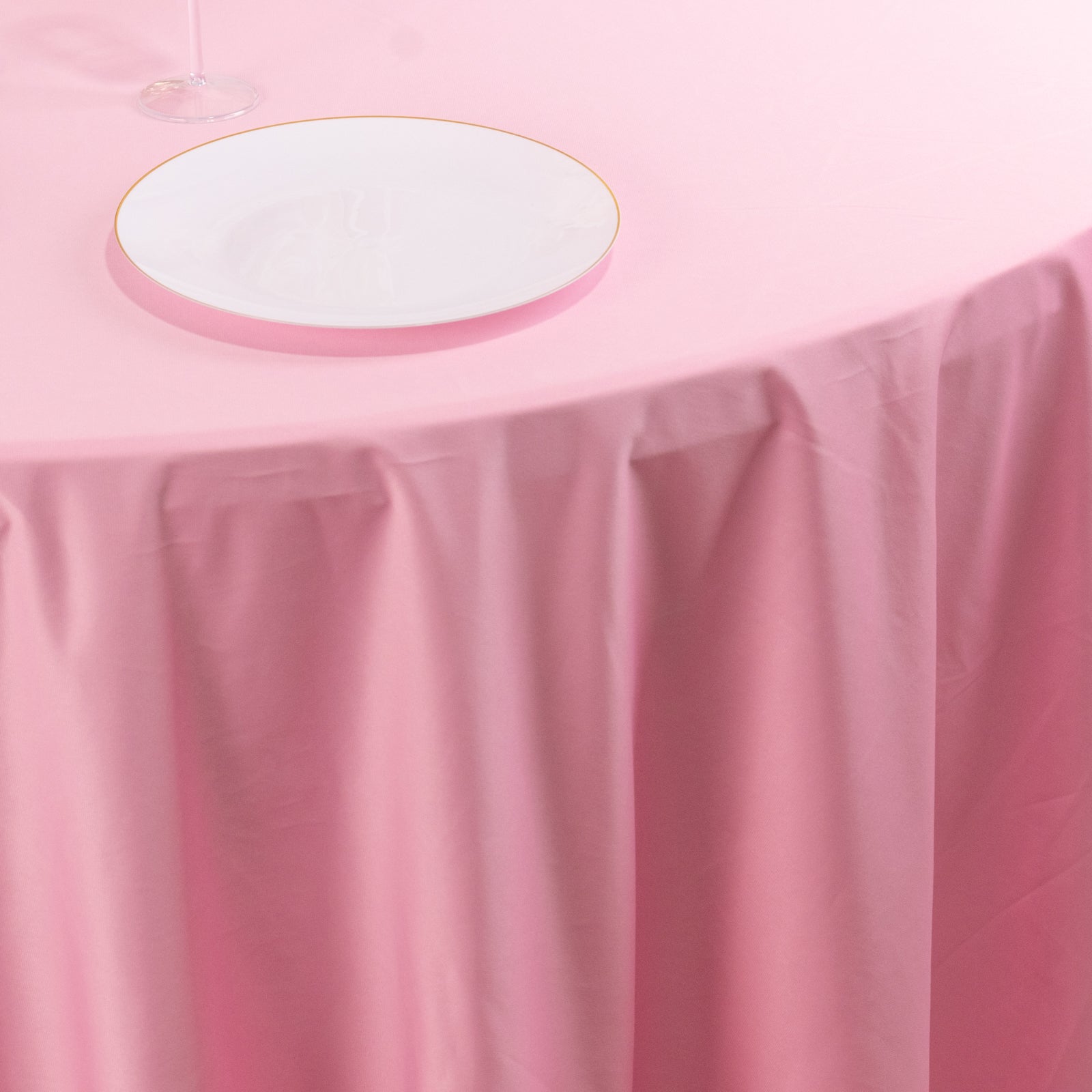 Premium Scuba Round 120 Tablecloth Pink - Wrinkle Free & Stain Resistant Seamless Table Cover