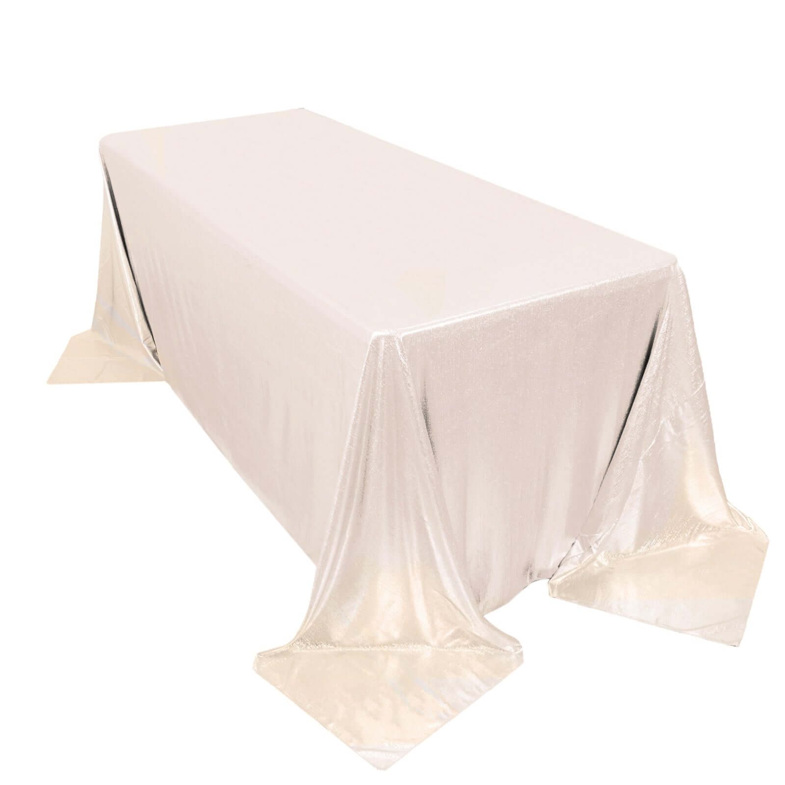 Sequin Dots Polyester 90x132 Rectangle Tablecloth Shimmering Beige - Seamless, Glittering & Wrinkle Free Table Cover