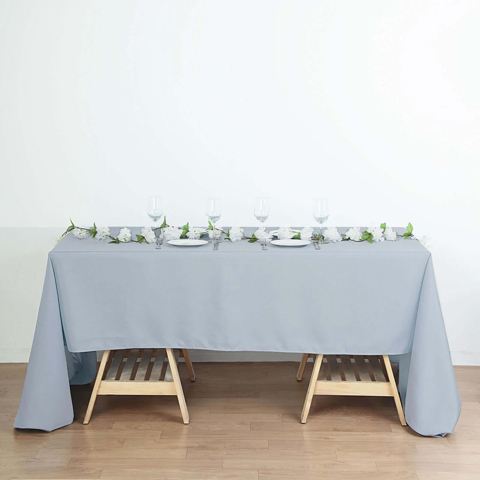 Polyester 60x126 Rectangle Tablecloth Dusty Blue - Wrinkle-Resistant Table Cover