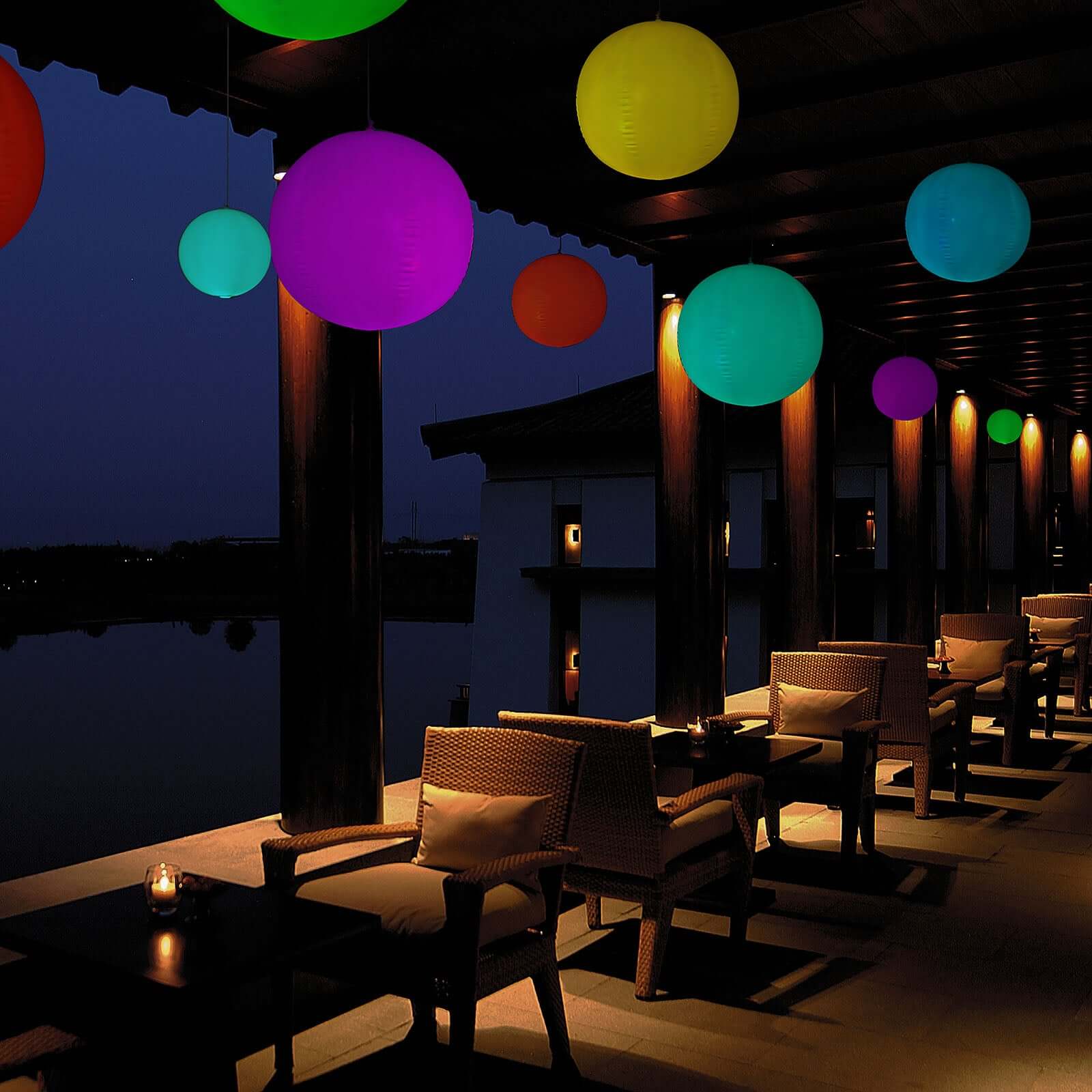 12 Inflatable Outdoor Garden Light Up Ball, Floating Pool Glow Ball With Remote - 13 RGB Colors and 3 Color Modes