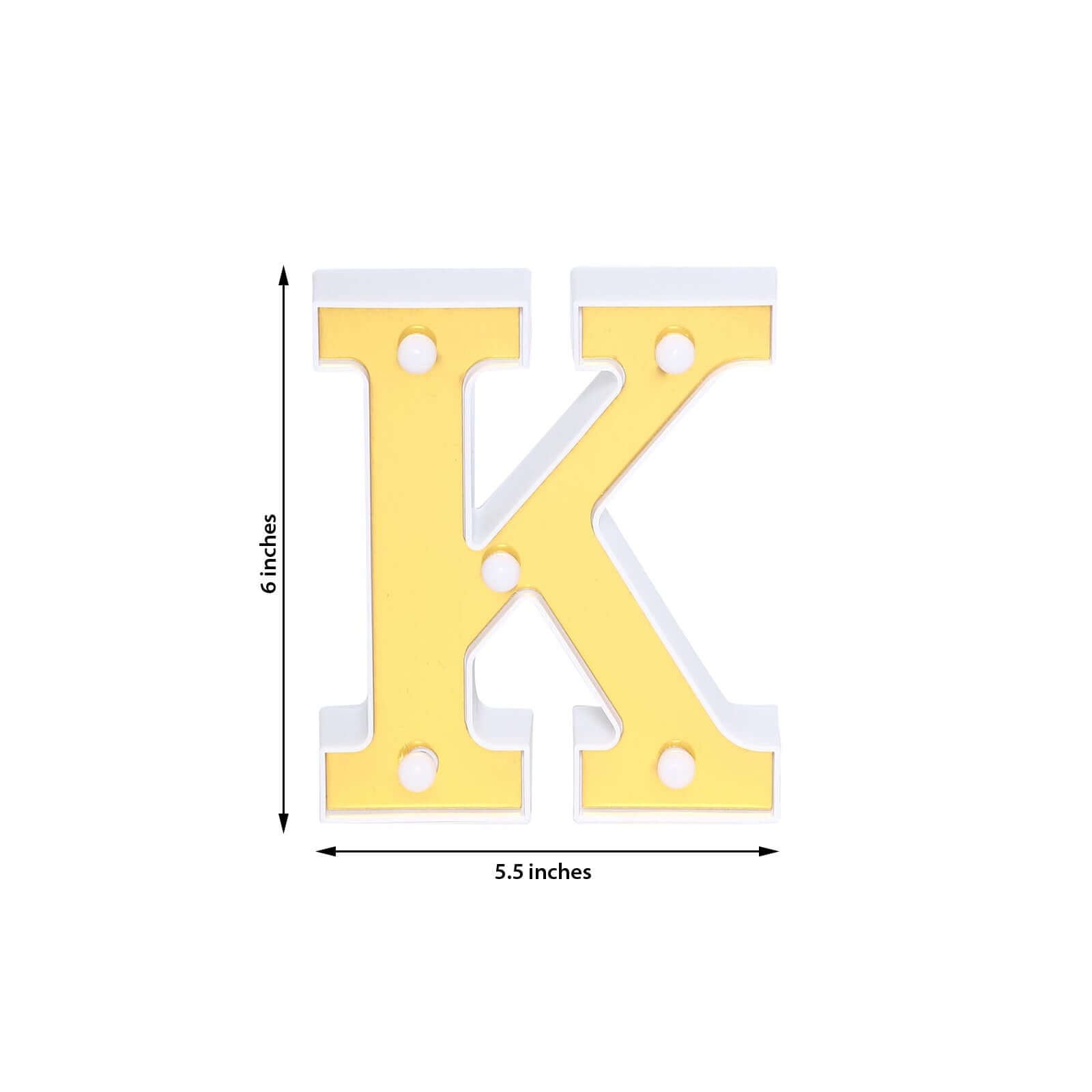 3D Marquee Letter K Warm White 5 LED Lights Gold - Chic Light-Up Decor for Events 6